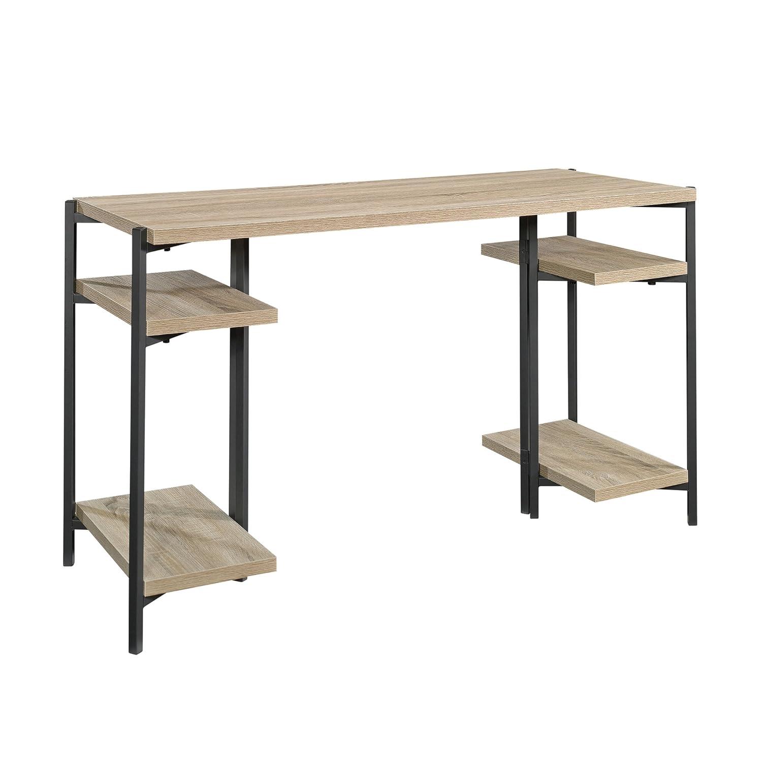 North Avenue Computer Desk with Open Shelves Sindoori Mango - Sauder: 60" Office, Modern Style, Metal Frame: Laminate Workstation with Fixed Shelf