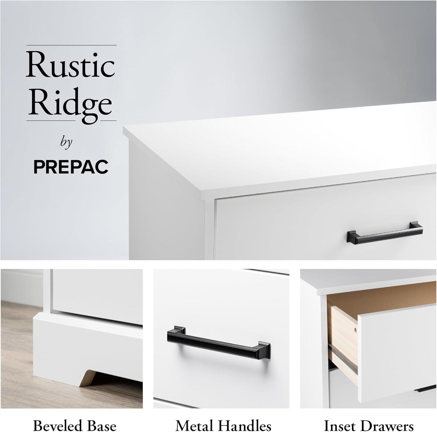 Prepac Rustic Ridge Farmhouse 6 Drawer Bedroom Dresser