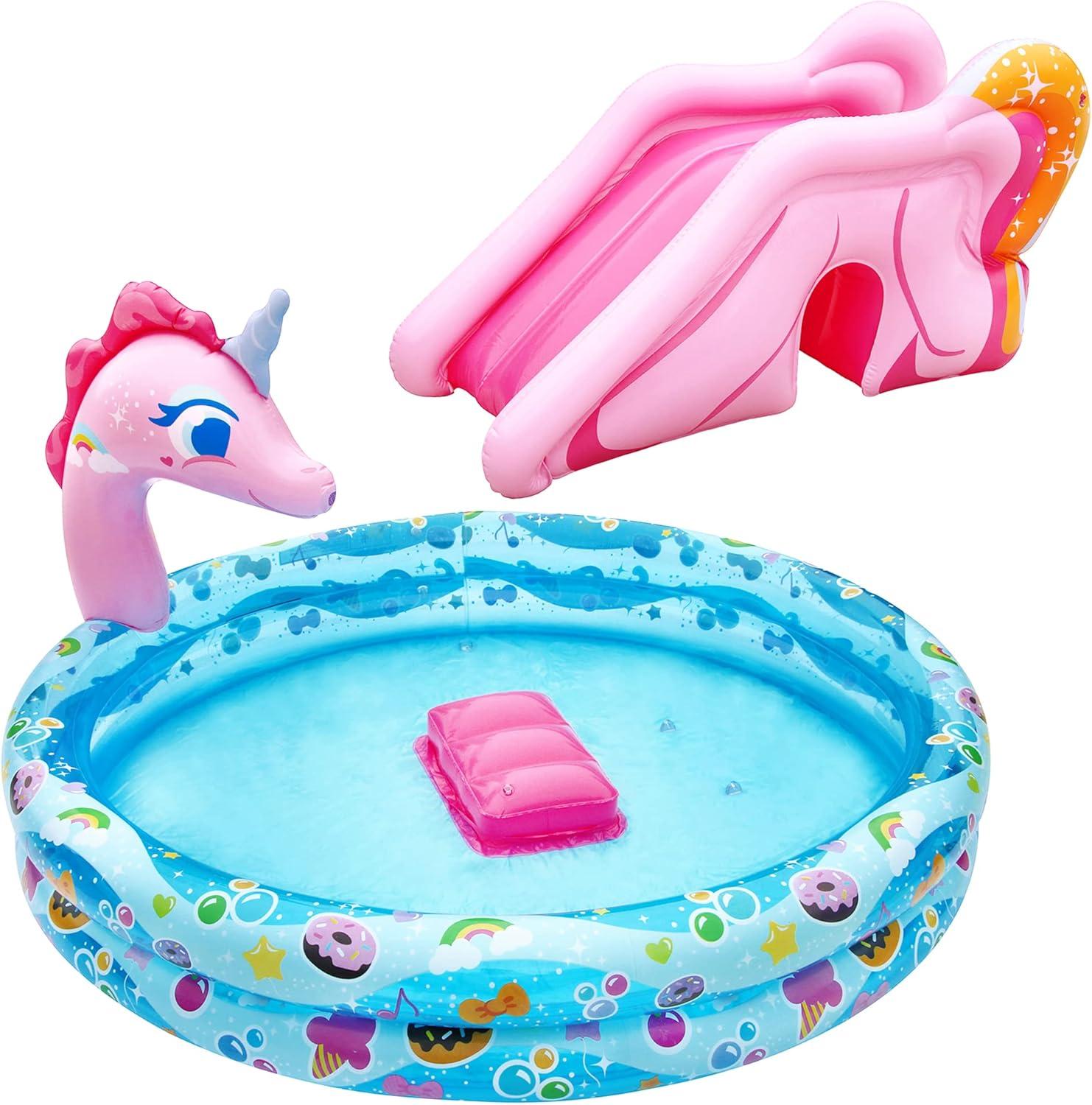 Banzai Plastic Round Kiddie Pool 32.5'' H x 60'' W x 78'' L