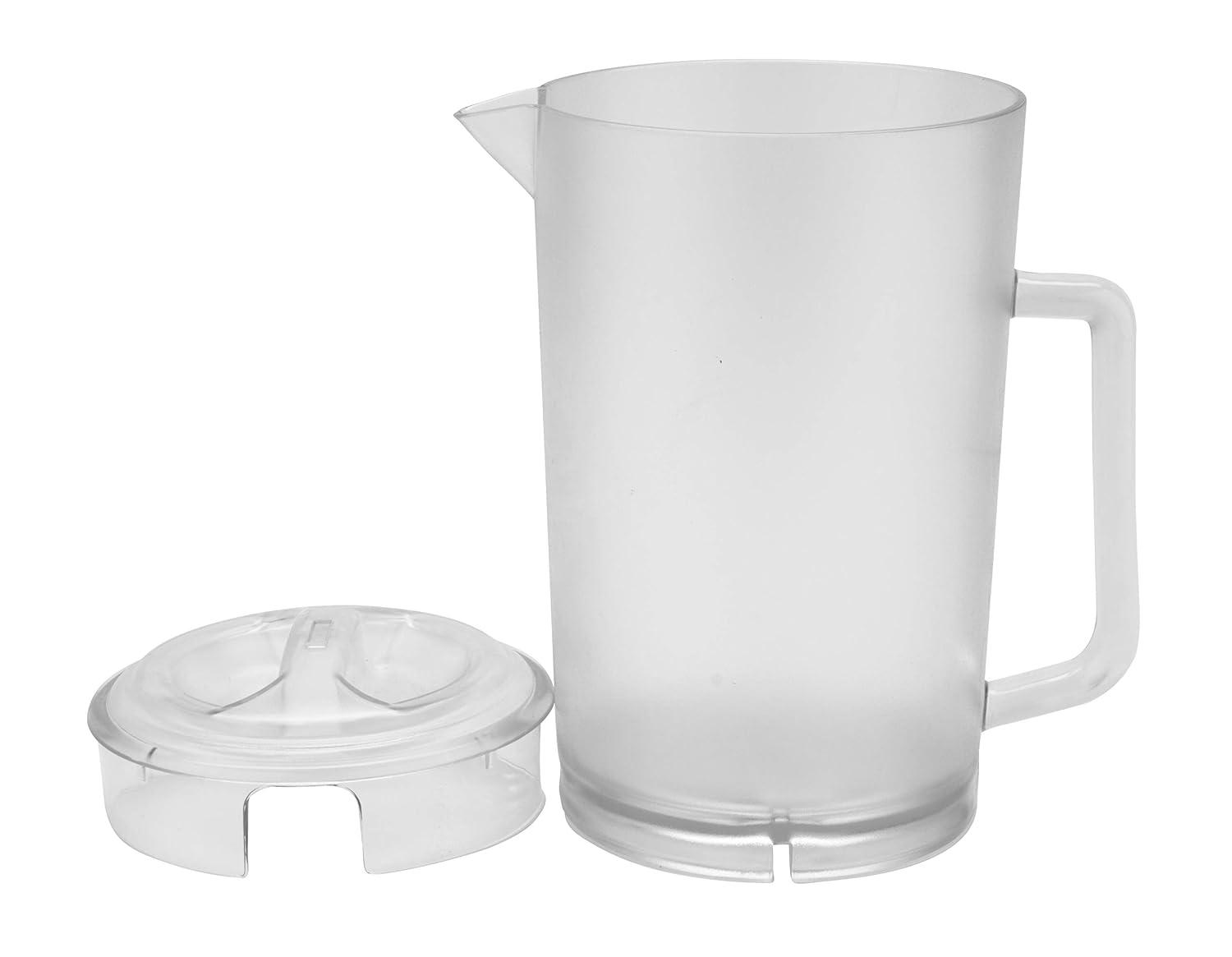 G.E.T. P-3064-1-A-EC BPA-Free Textured Scratch-Resistant Plastic Pitcher with Lid, 2 Quart, Clear