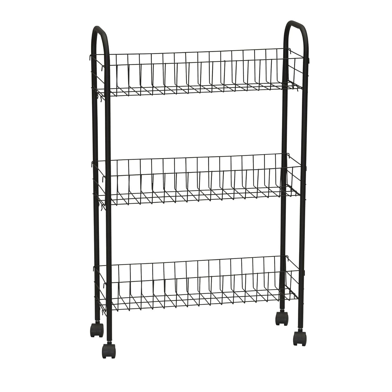 Household Essentials Metal Free Standing Laundry Cart with Wheels