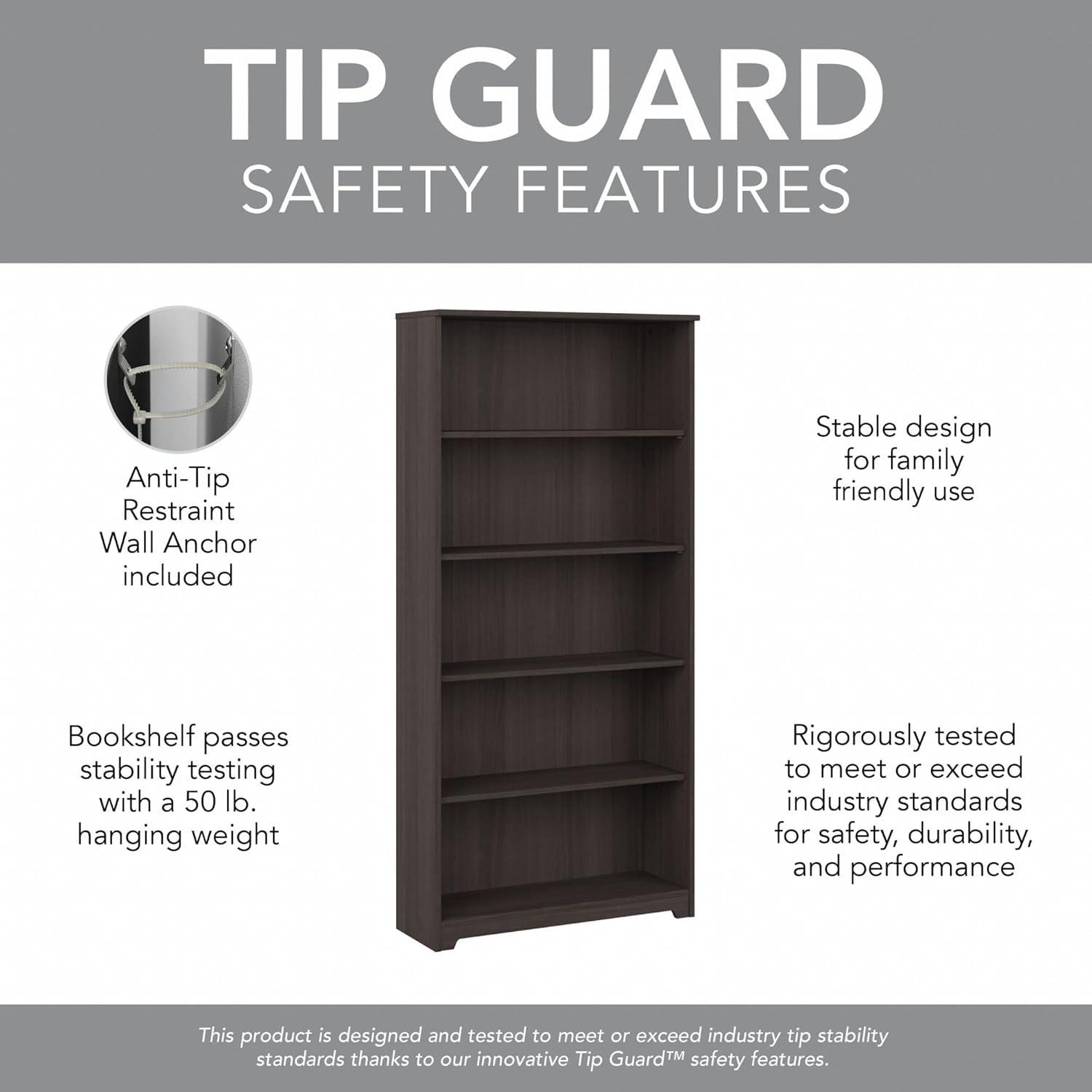 Latitude Run® Shelonda 5 Shelf 66" Standard Bookcase