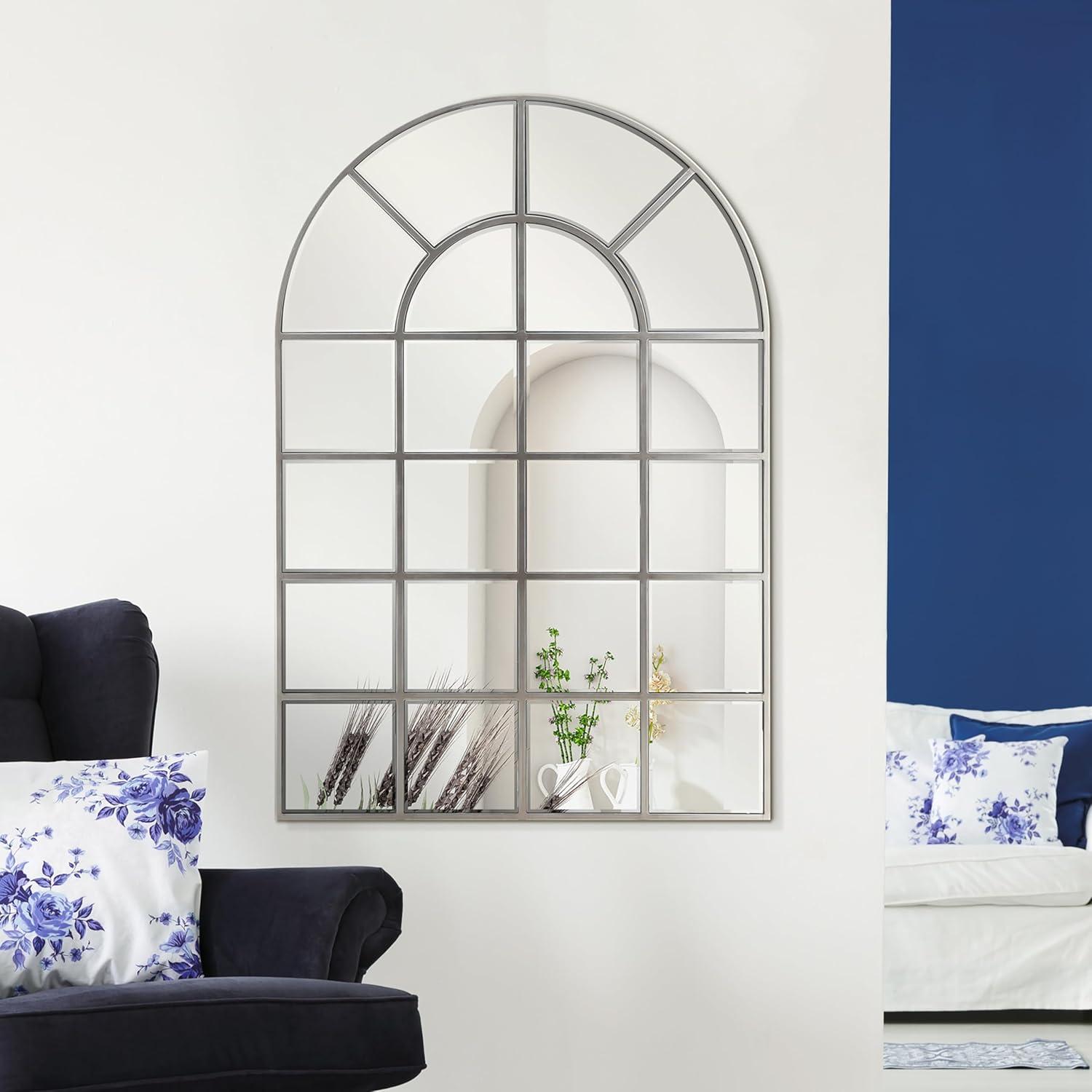 Empire Art Direct  30 x 44 in. MDF Base Covered with Beveled Arch Window Wall Mirror - 0.25 in. Beveled Edge