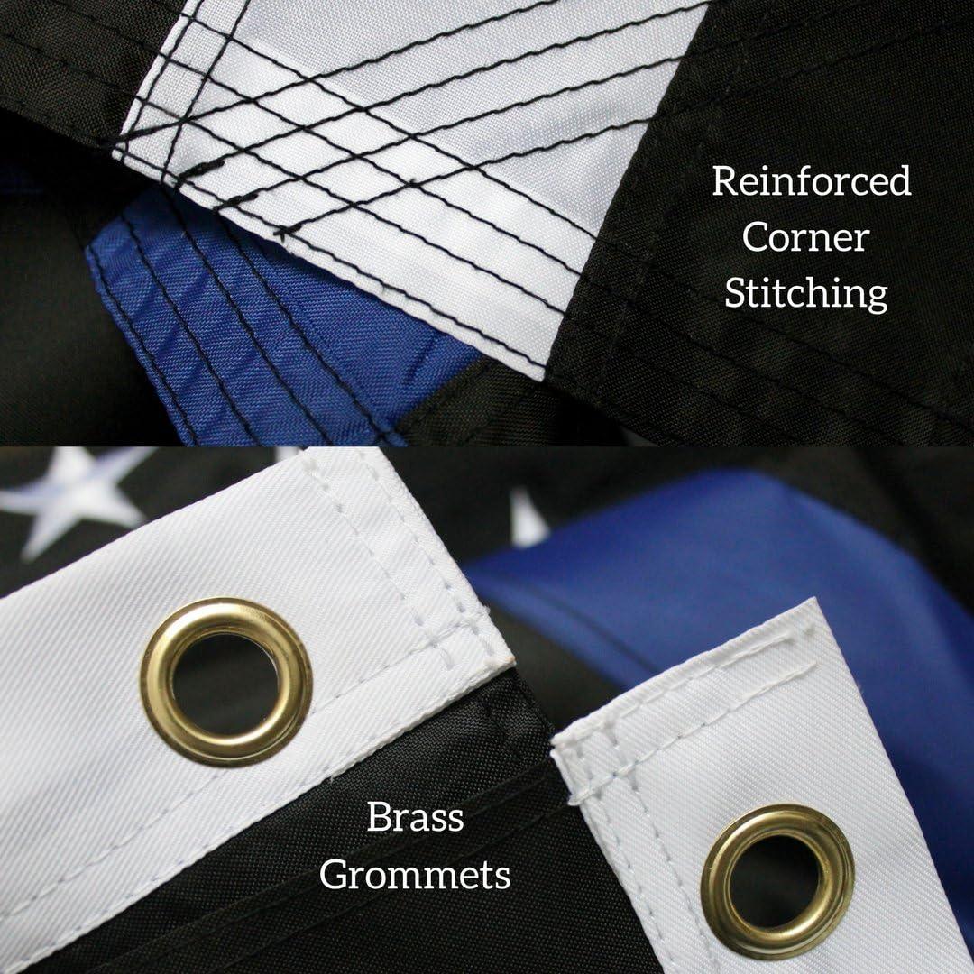 Thin Blue Line Flag United States Policeman Banner Polyester 3x5 Foot Flags Vivid Color and UV Fade Resistant Flag Outdoor Banner