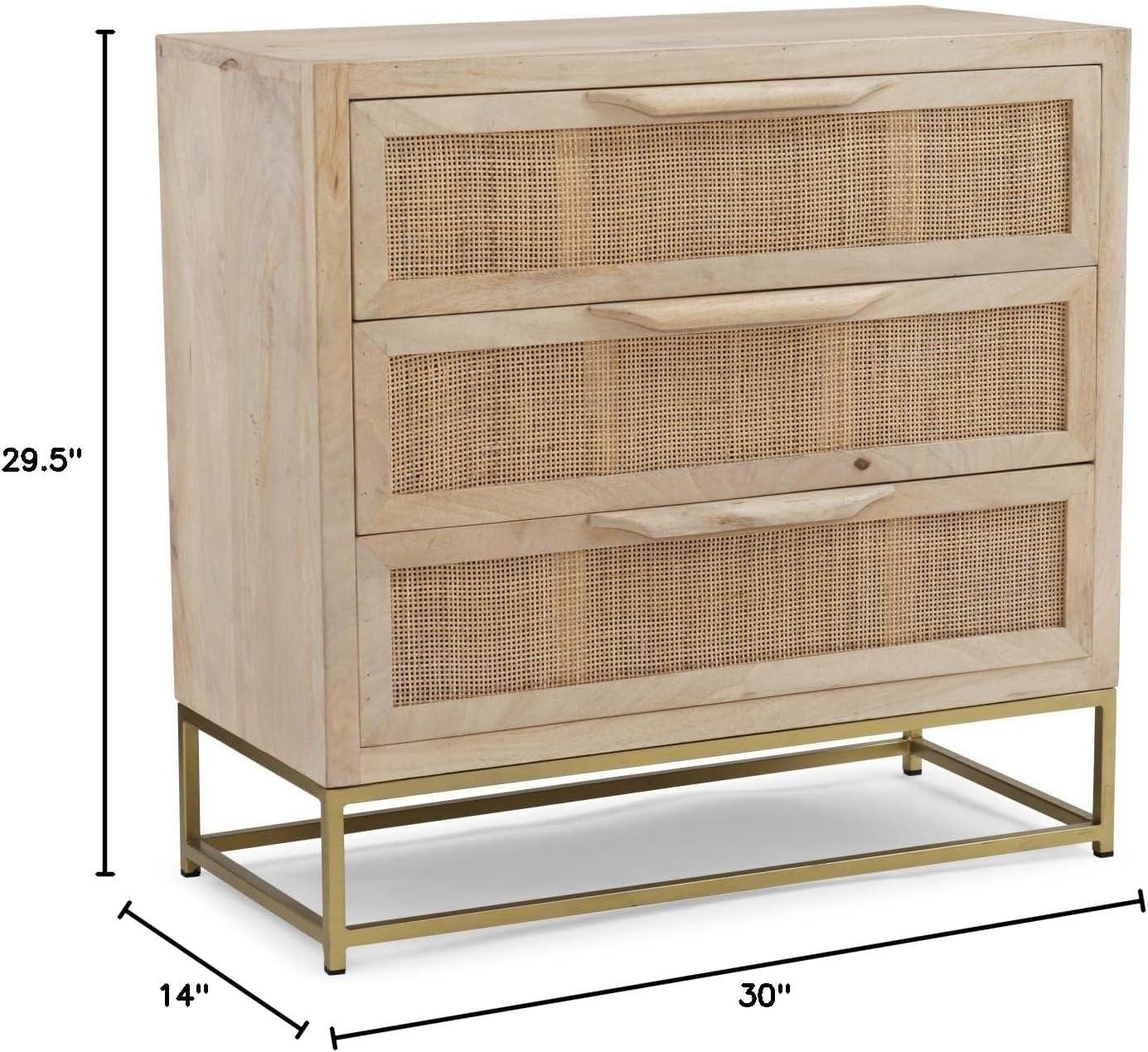 Leanne 3 Drawer 30" W Solid Wood Dresser