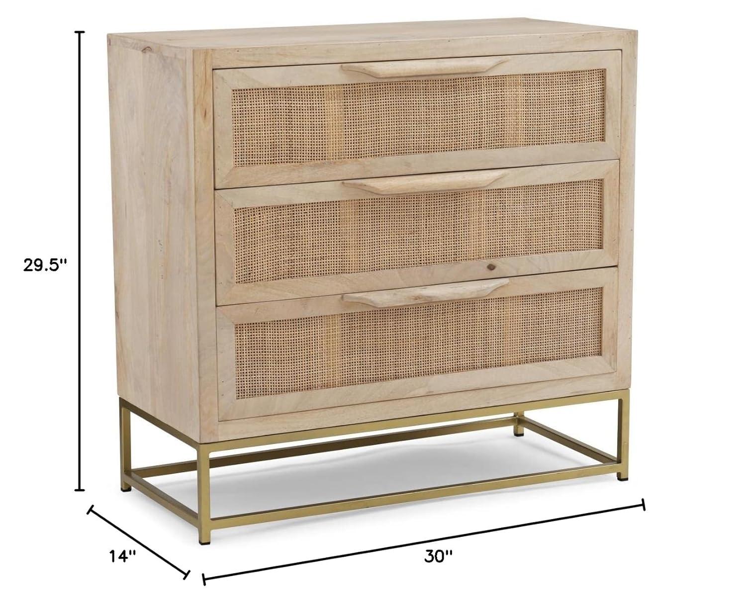 Leanne 3 Drawer 30" W Solid Wood Dresser
