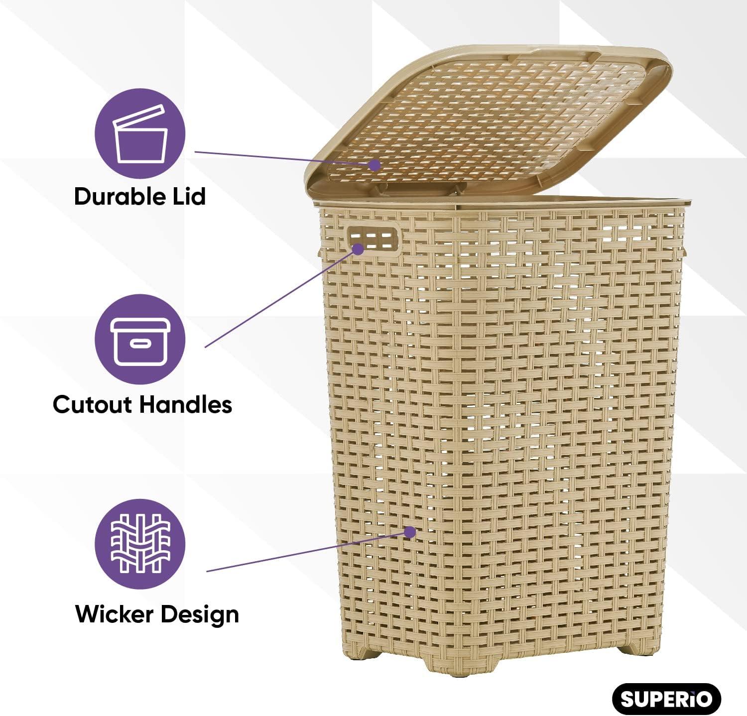 Rebrilliant Plastic Laundry Hamper with Handles