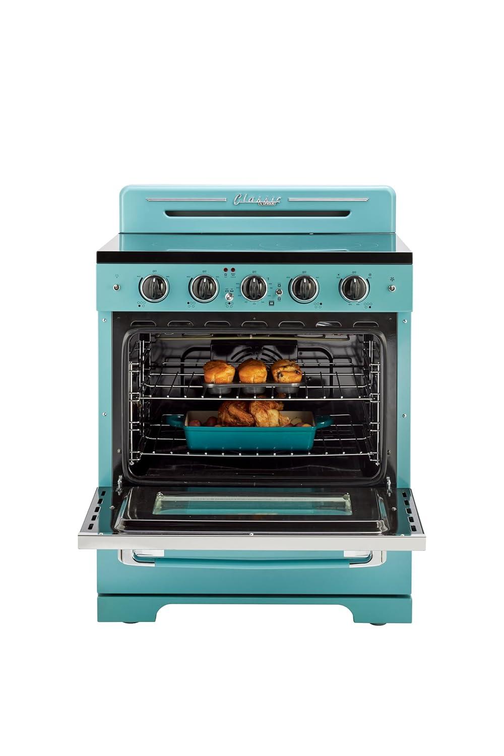 Unique Appliances Classic Retro 30" 5 Element 3.9 cu. ft. Freestanding Electric Glass Top Range with Convection Oven UGP-30CR EC T