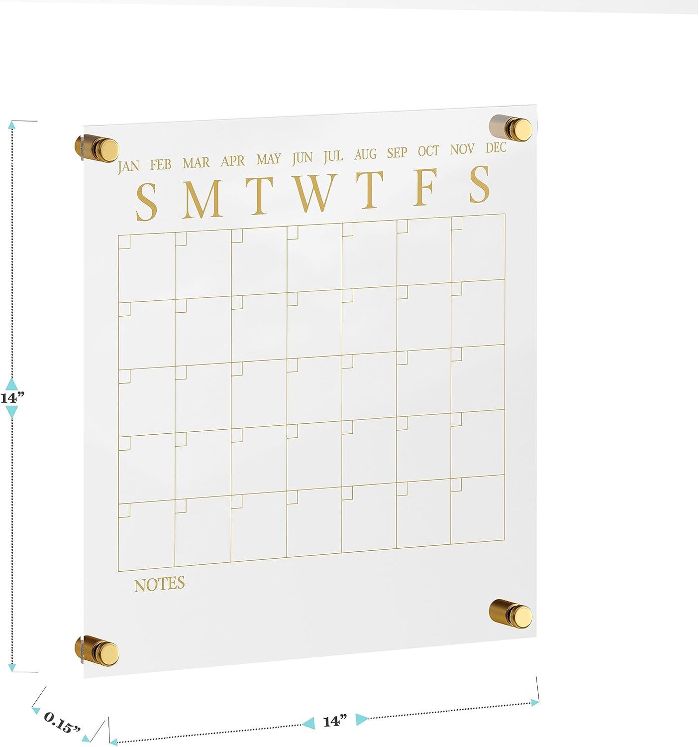 Thomas Martha Stewart Acrylic Wall Calendar with Dry Erase Marker and Mounting Hardware