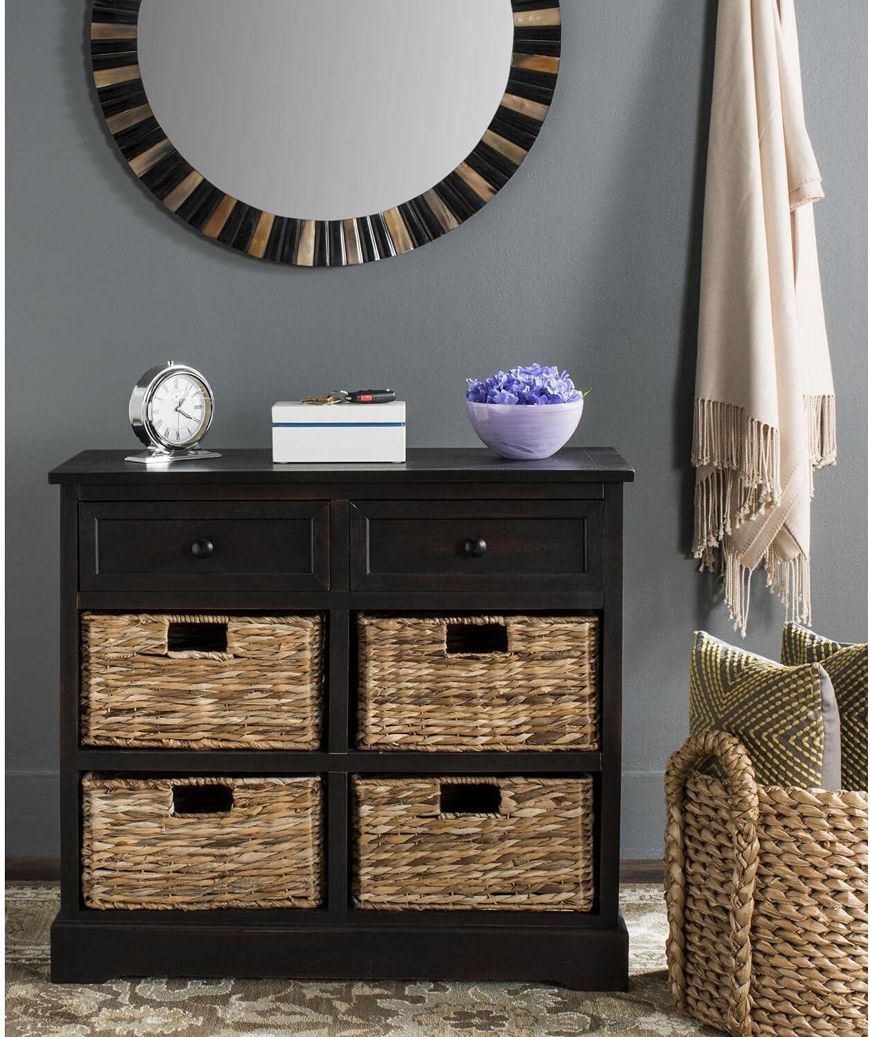 Herman Storage Unit with Wicker Baskets - Safavieh