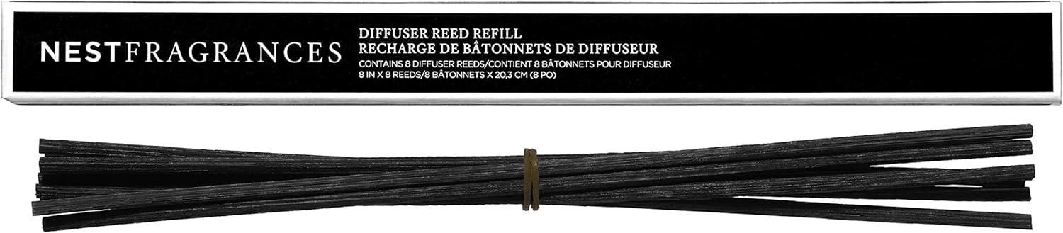 Elegant Black Rattan Reed Diffuser Stick Refill - 8 Pack