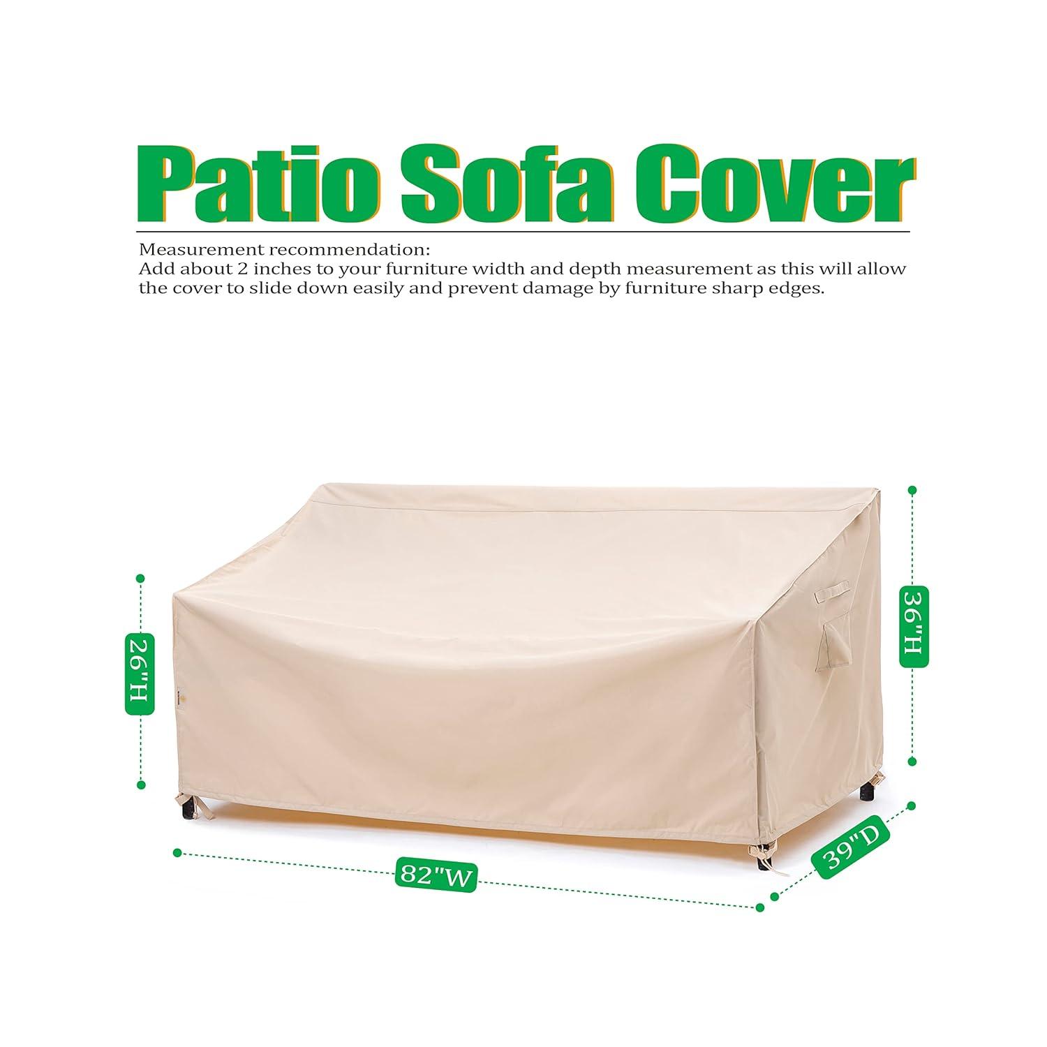 F&J Outdoors Premium Waterproof Outdoor Patio Sofa Cover: Latest Rip-Stop Fabric, 3-Year Warranty