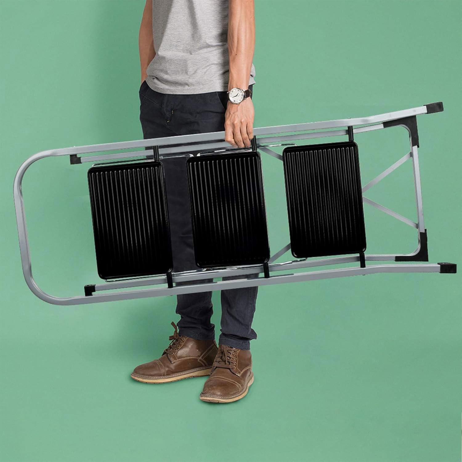 Delxo 3 - Step Steel Lightweight Folding Step Ladder