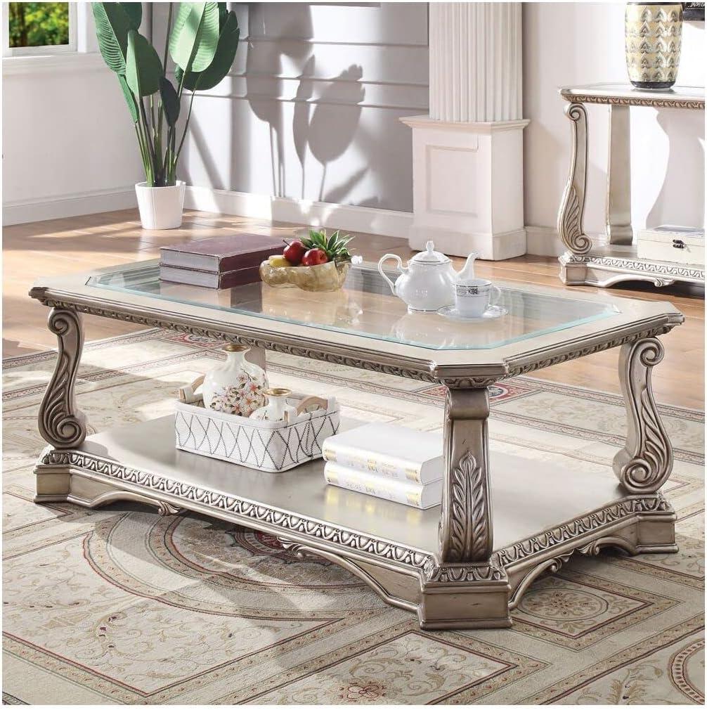 Dynasty Silver Glass Coffee Table