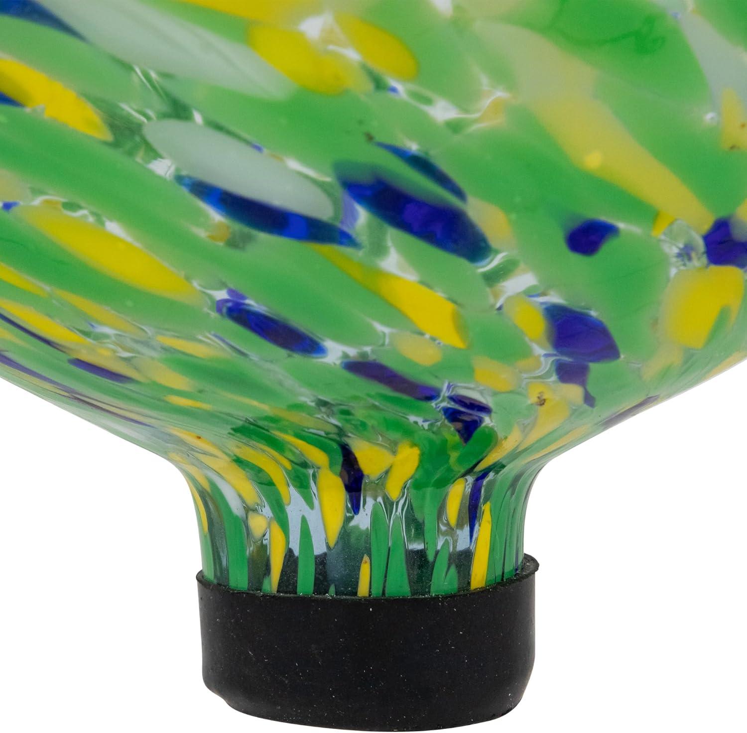 Northlight Hand Painted Swirled Outdoor Patio Garden Gazing Ball - 10" - Yellow and Green