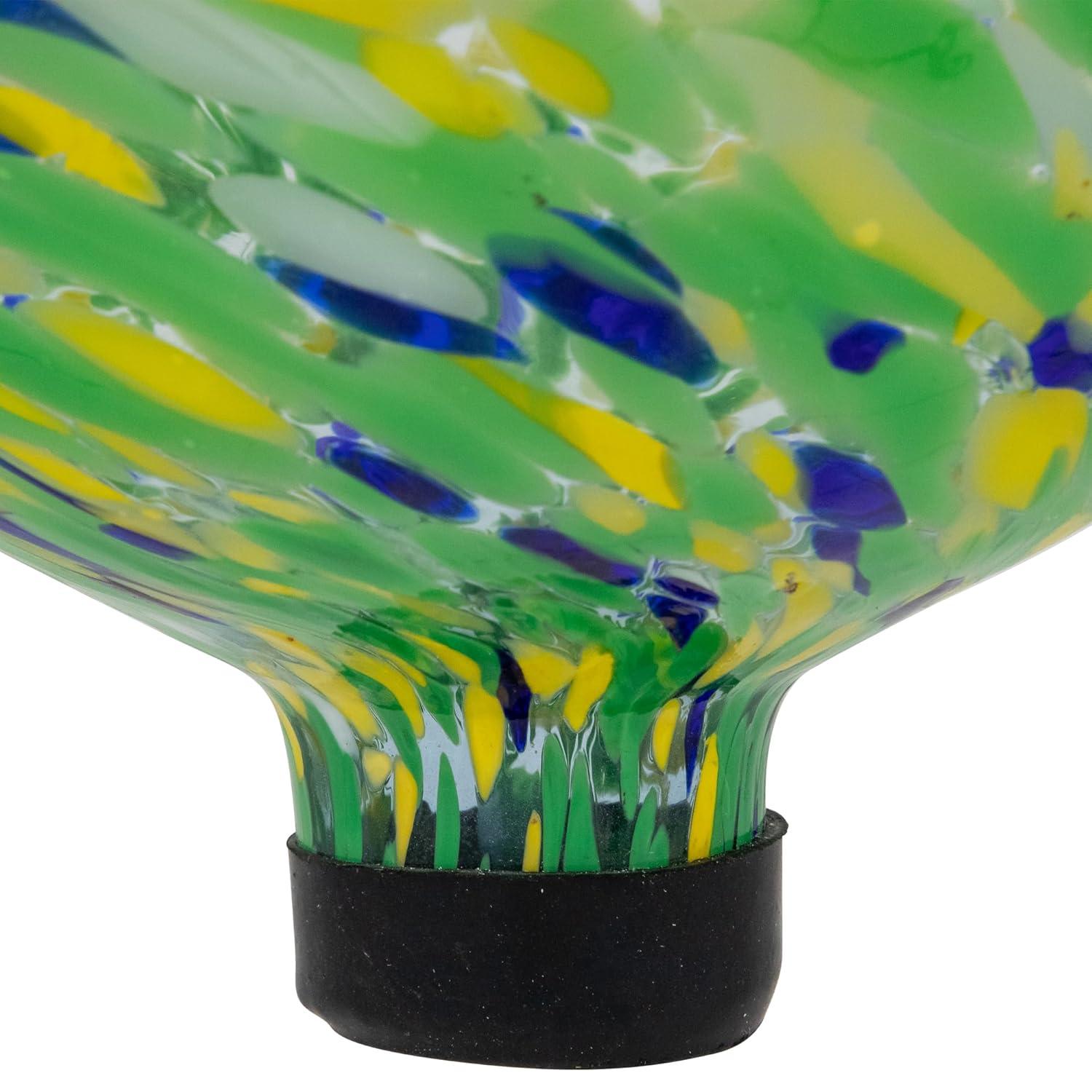 Northlight Hand Painted Swirled Outdoor Patio Garden Gazing Ball - 10" - Yellow and Green