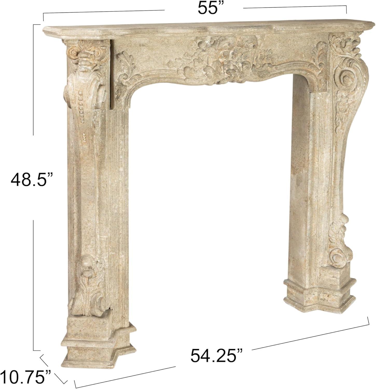 One Allium Way® Berthine Ornate Decorative Fireplace Mantel