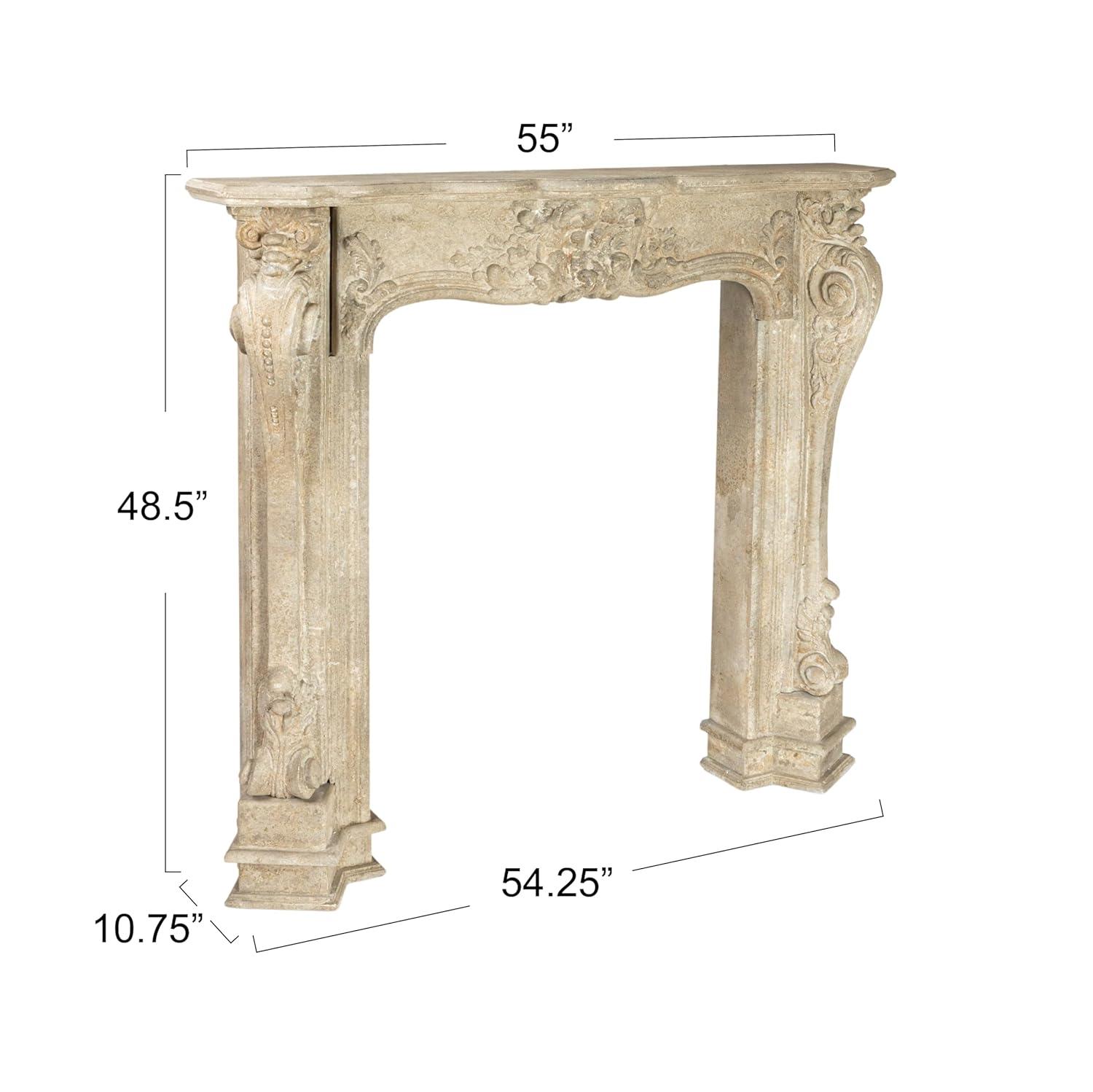 One Allium Way® Berthine Ornate Decorative Fireplace Mantel