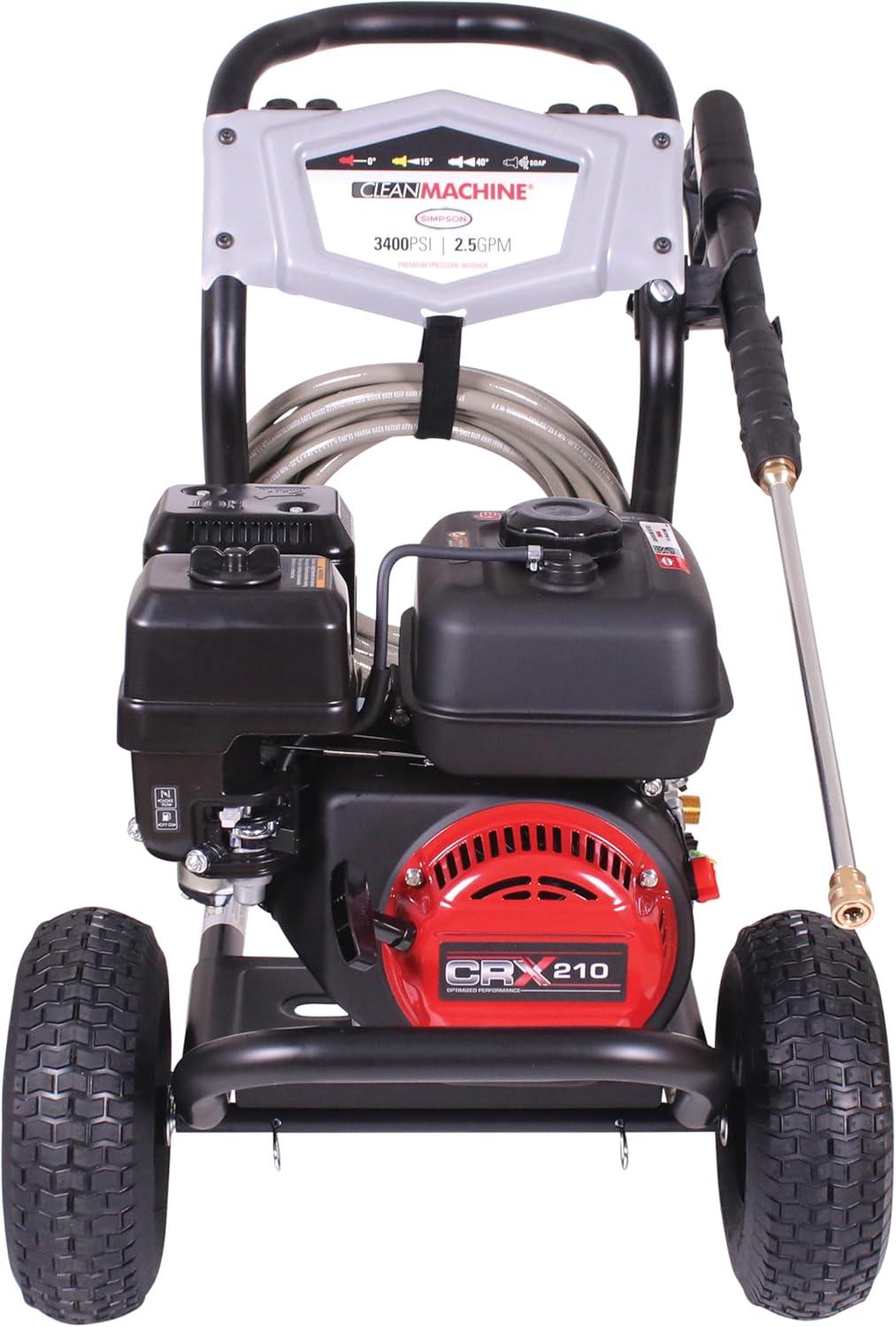 3400 Psi at 2.5 GPM with OEM Technologies™ Axial Cam Pump Cold Water Gas Pressure Washer