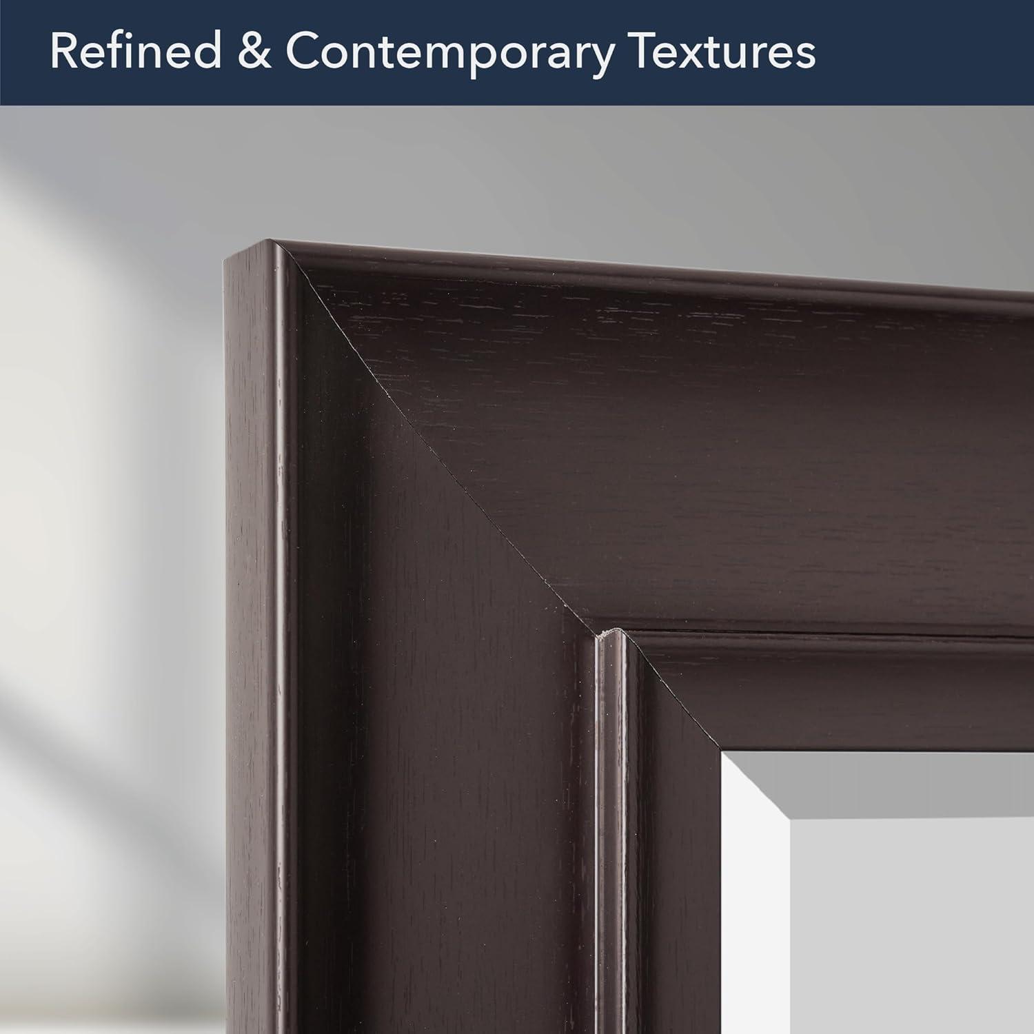 Espresso Brown Beveled Rectangular Vanity Mirror