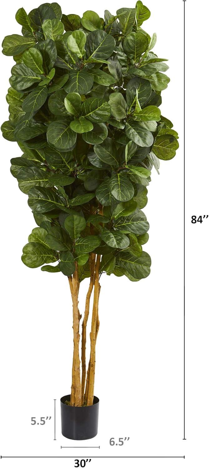 Nearly Natural 7’ Fiddle Leaf Fig Artificial Tree Beige Trunk