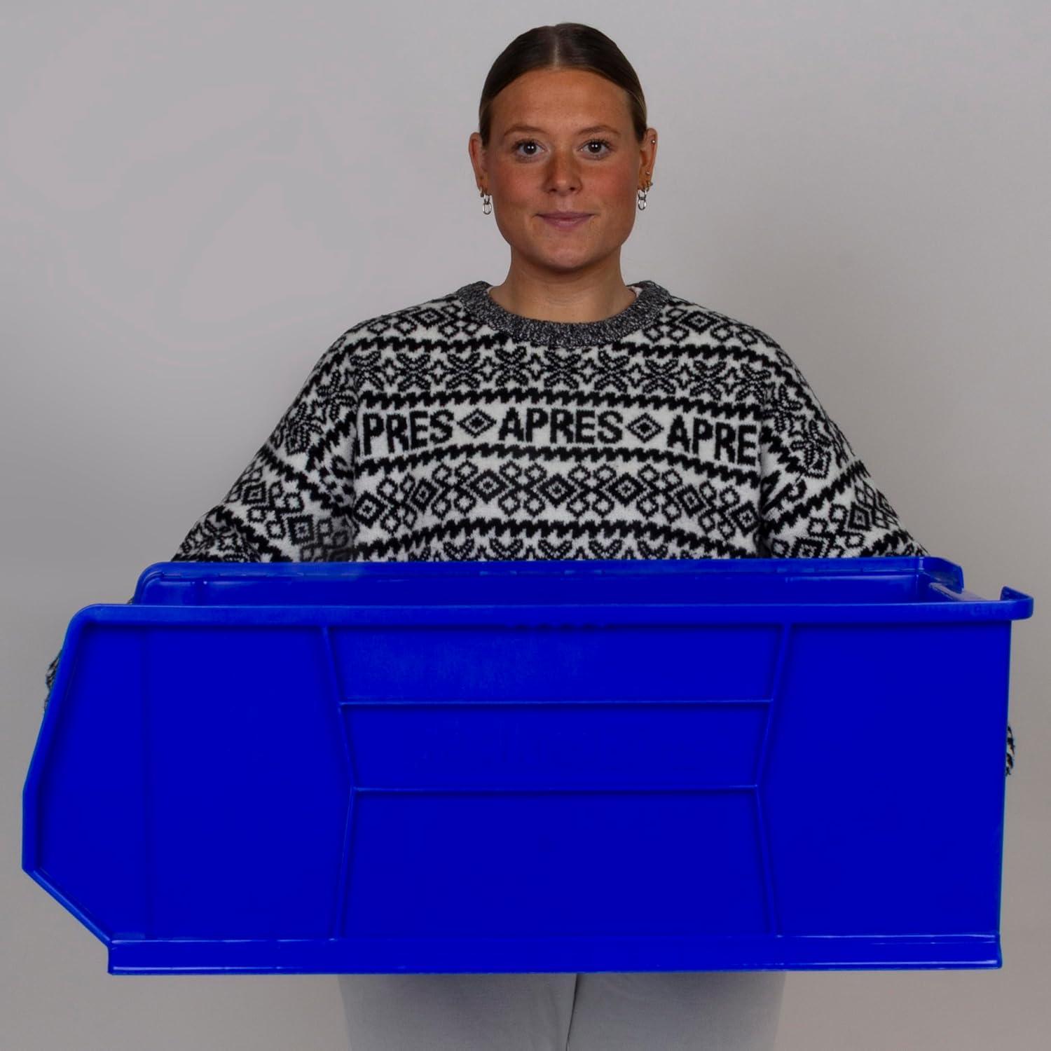 Clear Plastic Stackable Storage Bin for Garage Organization
