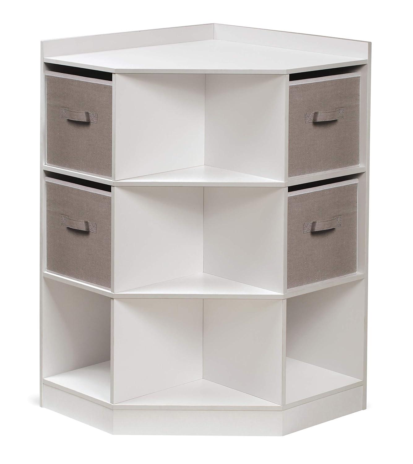 Badger Basket Corner Cubby Storage Unit with Four Reversible Baskets 9.8 Cu ft. - White