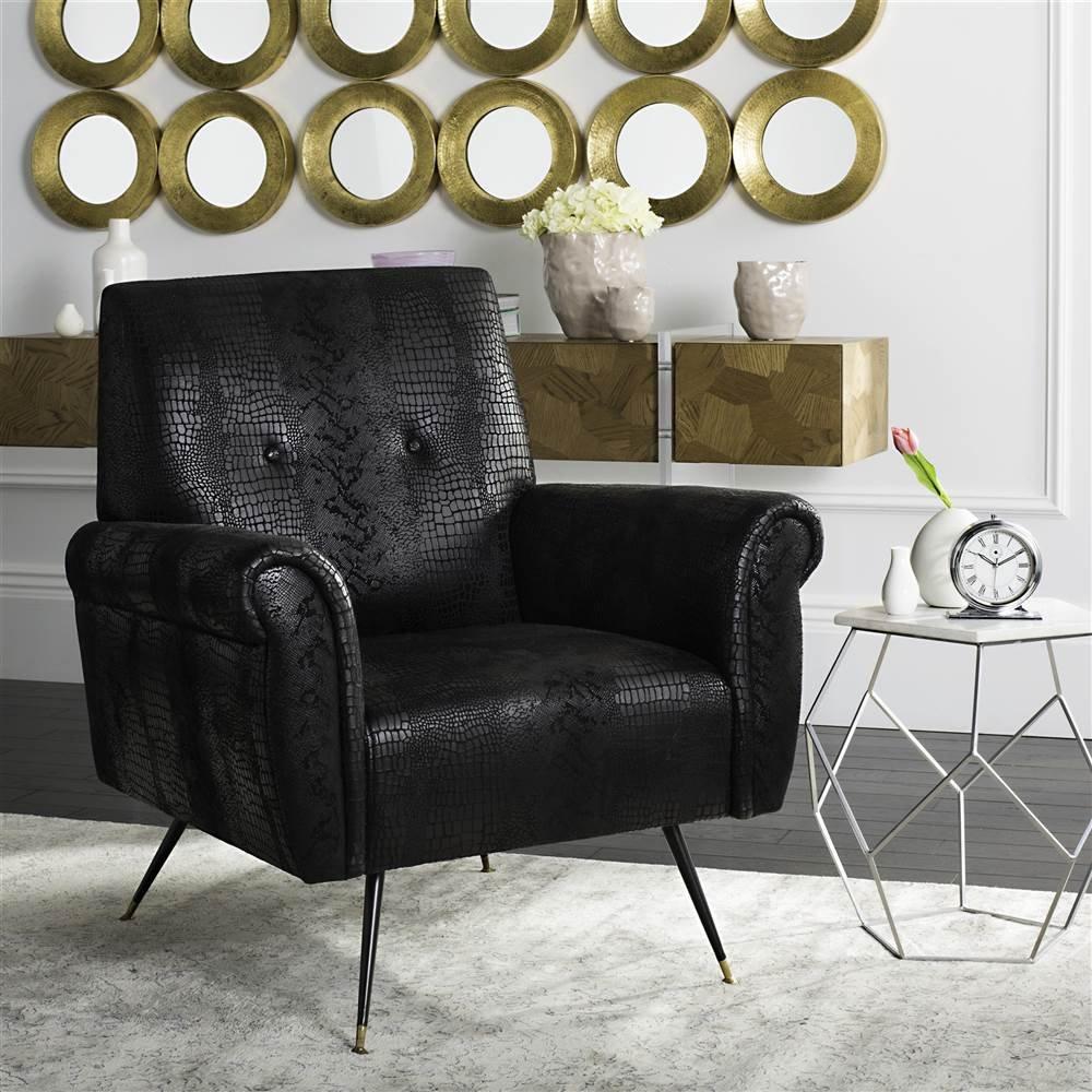 Mira Accent Chair - FOX6285 - Black - Safavieh