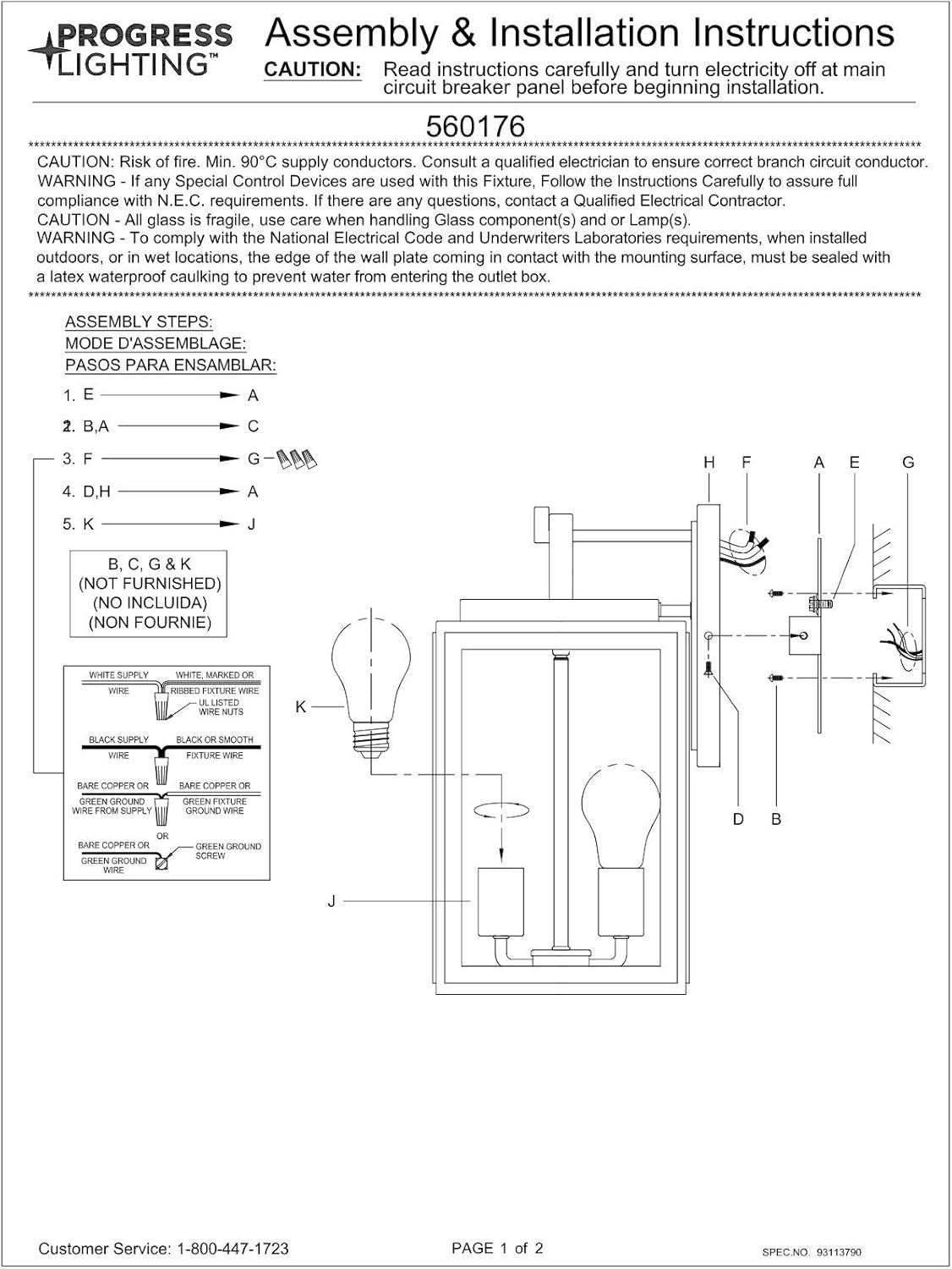 Progress Lighting Grandbury 2-Light Outdoor Hanging Lantern in Black, Clear Glass Panels, DURASHIELD Material