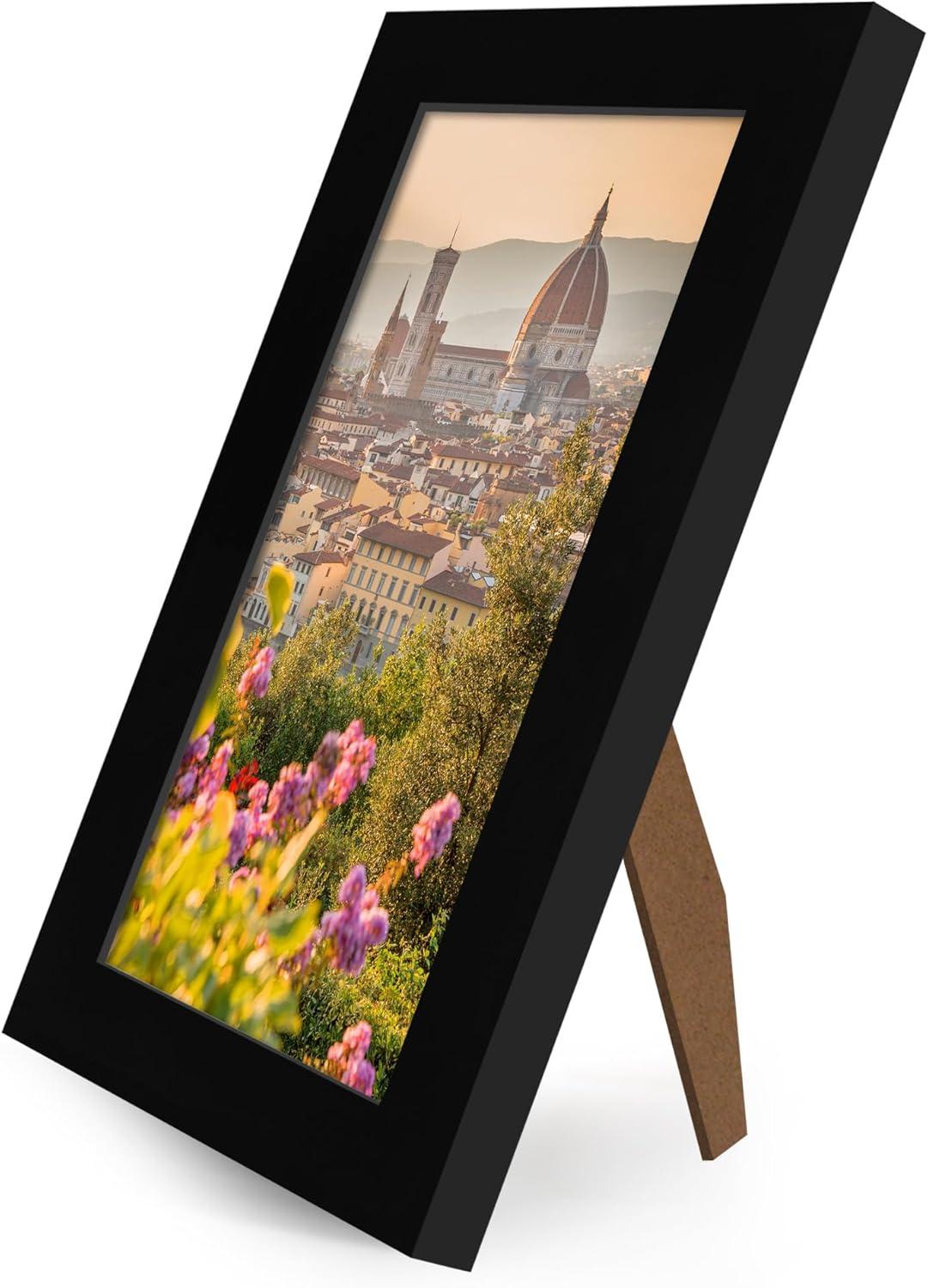 Americanflat 5.5x8.5 Picture Frame with Shatter-Resistant Glass - Gallery Style Frame with Engineered Wood - Signature Collection - Black