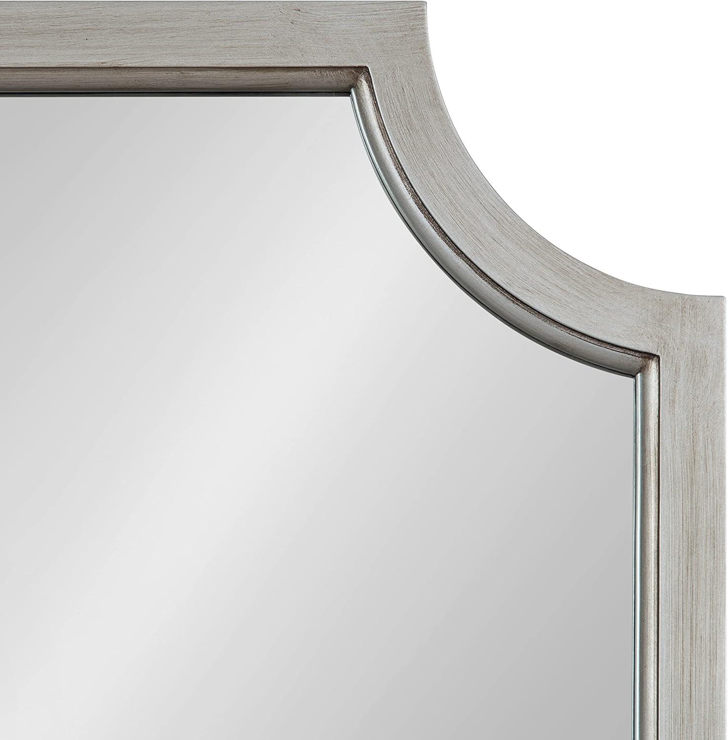 Kate and Laurel Hogan Scalloped MDF Scallop Mirror, 24x36, Silver