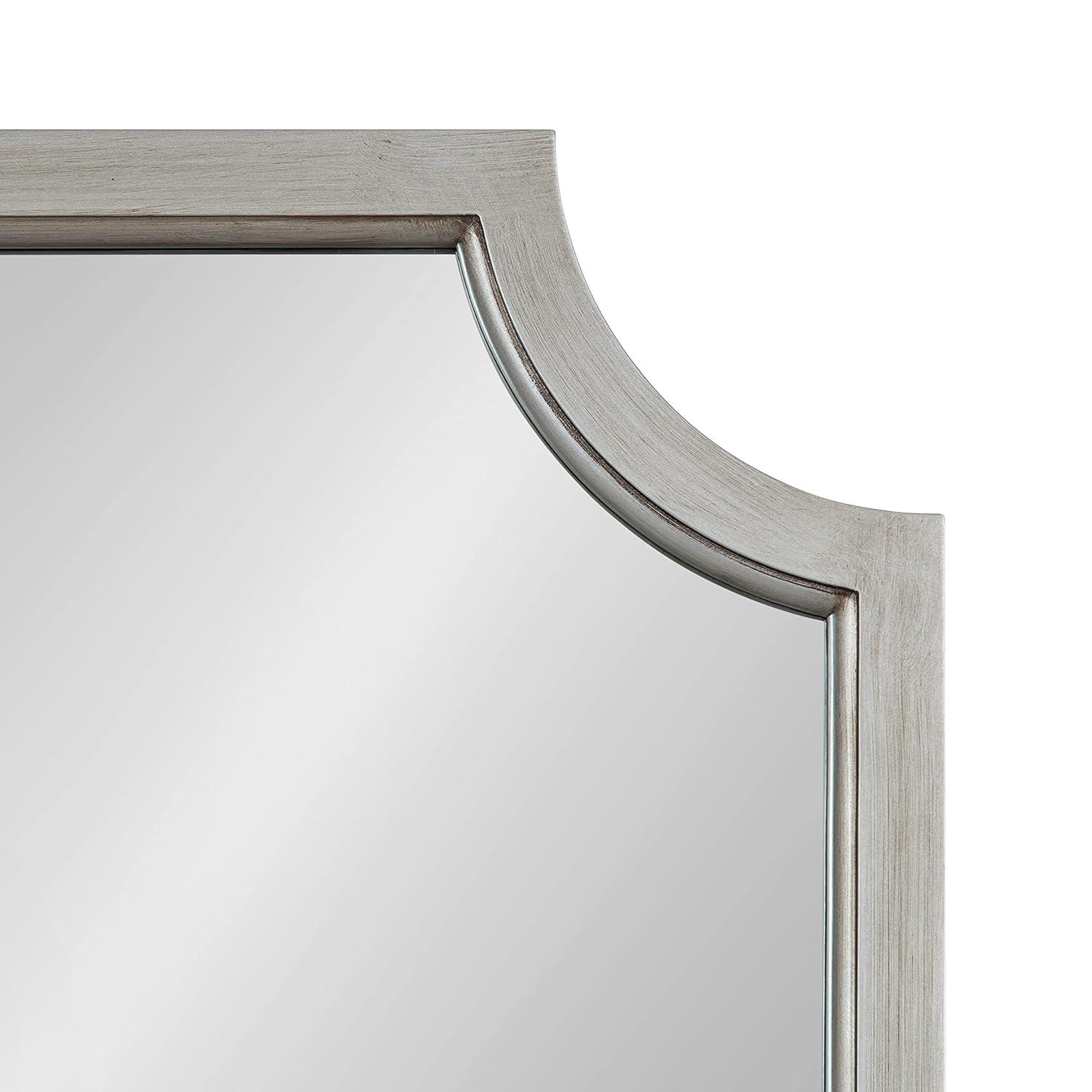 Kate and Laurel Hogan Scalloped MDF Scallop Mirror, 24x36, Silver