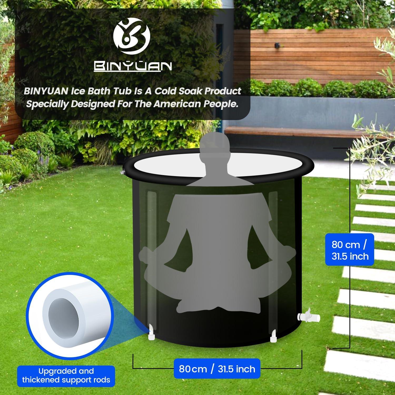 BINYUAN Large Ice Bath Tub Portable Cold Water Tub Cold Therapy Tub for Athlete Recovery