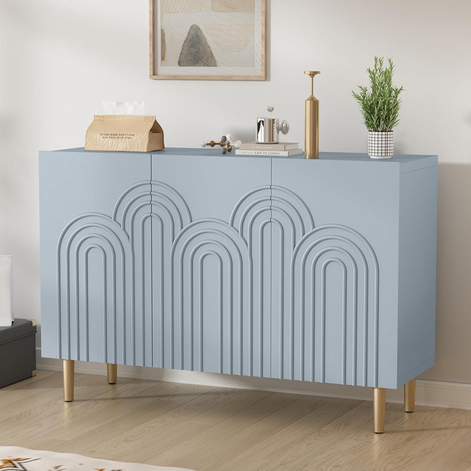 Mercer41 Sirgio 47.2'' Sideboard Buffet Cabinet with 3 Doors for Kitchen, Hallway, Living Room