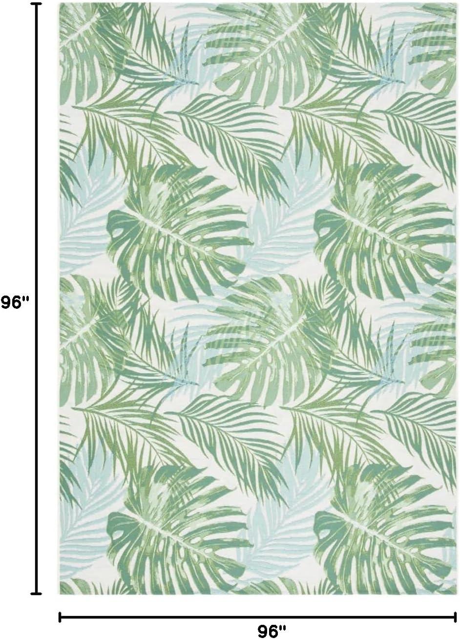 Barbados BAR592 Power Loomed Indoor and Outdoor Area Rug - Green/Teal - 8'x8' - Safavieh.