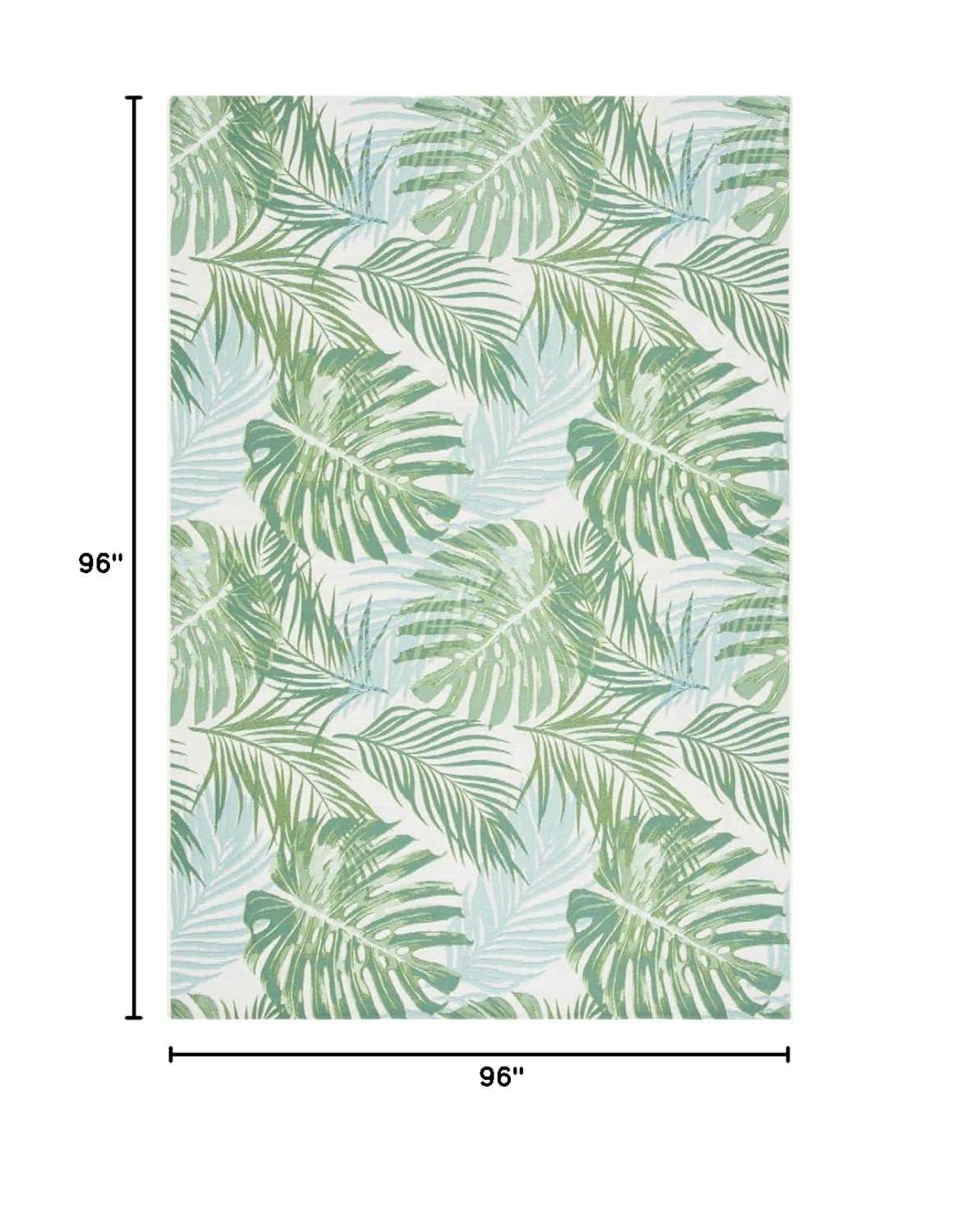 Barbados BAR592 Power Loomed Indoor and Outdoor Area Rug - Green/Teal - 8'x8' - Safavieh.