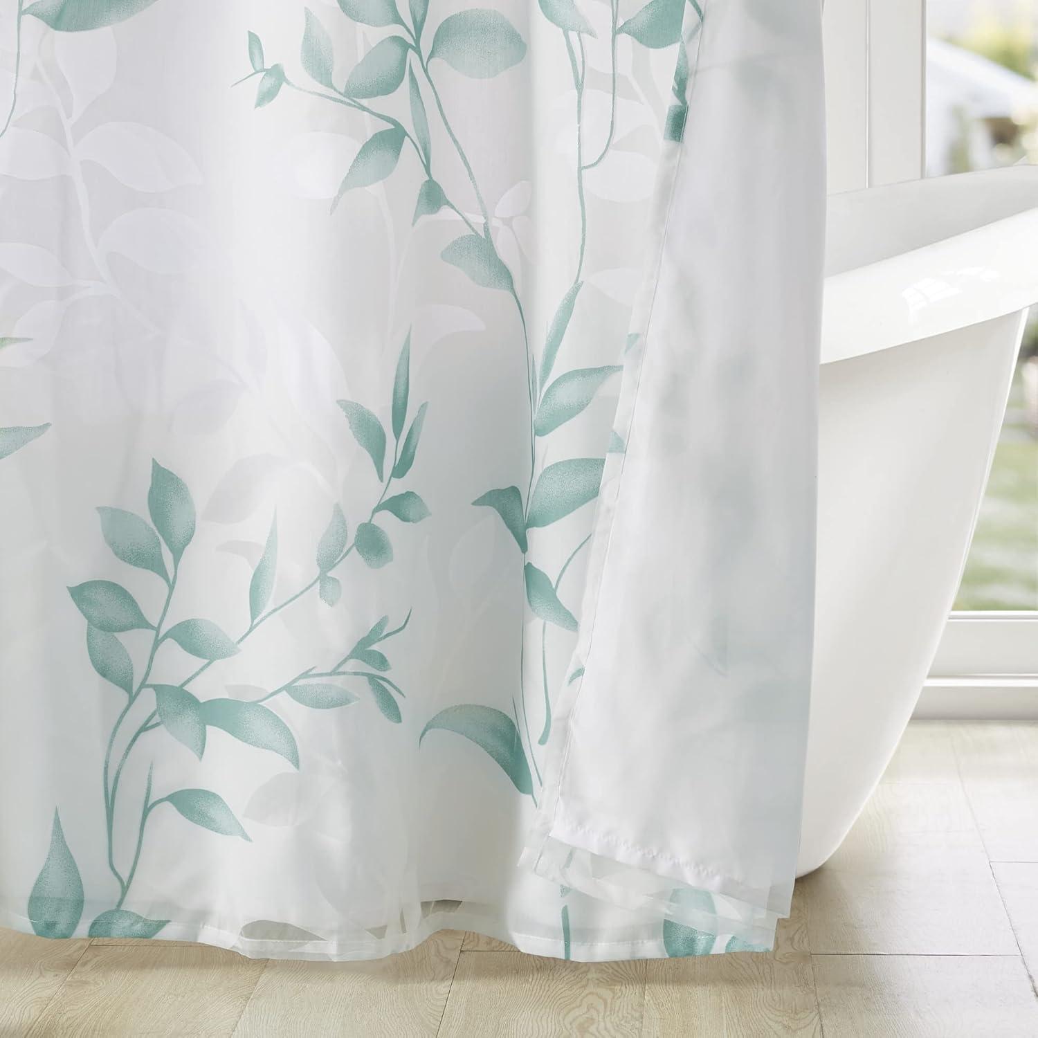 Trent Botanical Burnout Floral Printed Shower Curtain