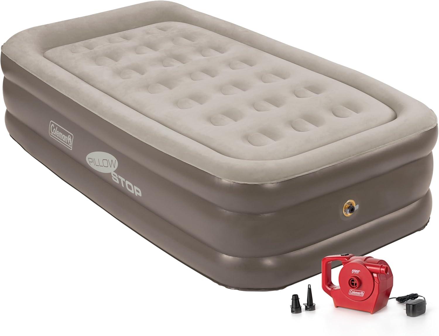 Coleman SupportRest Pillowstop 18" Double-High Airbed with Rechargeable Pump, Twin