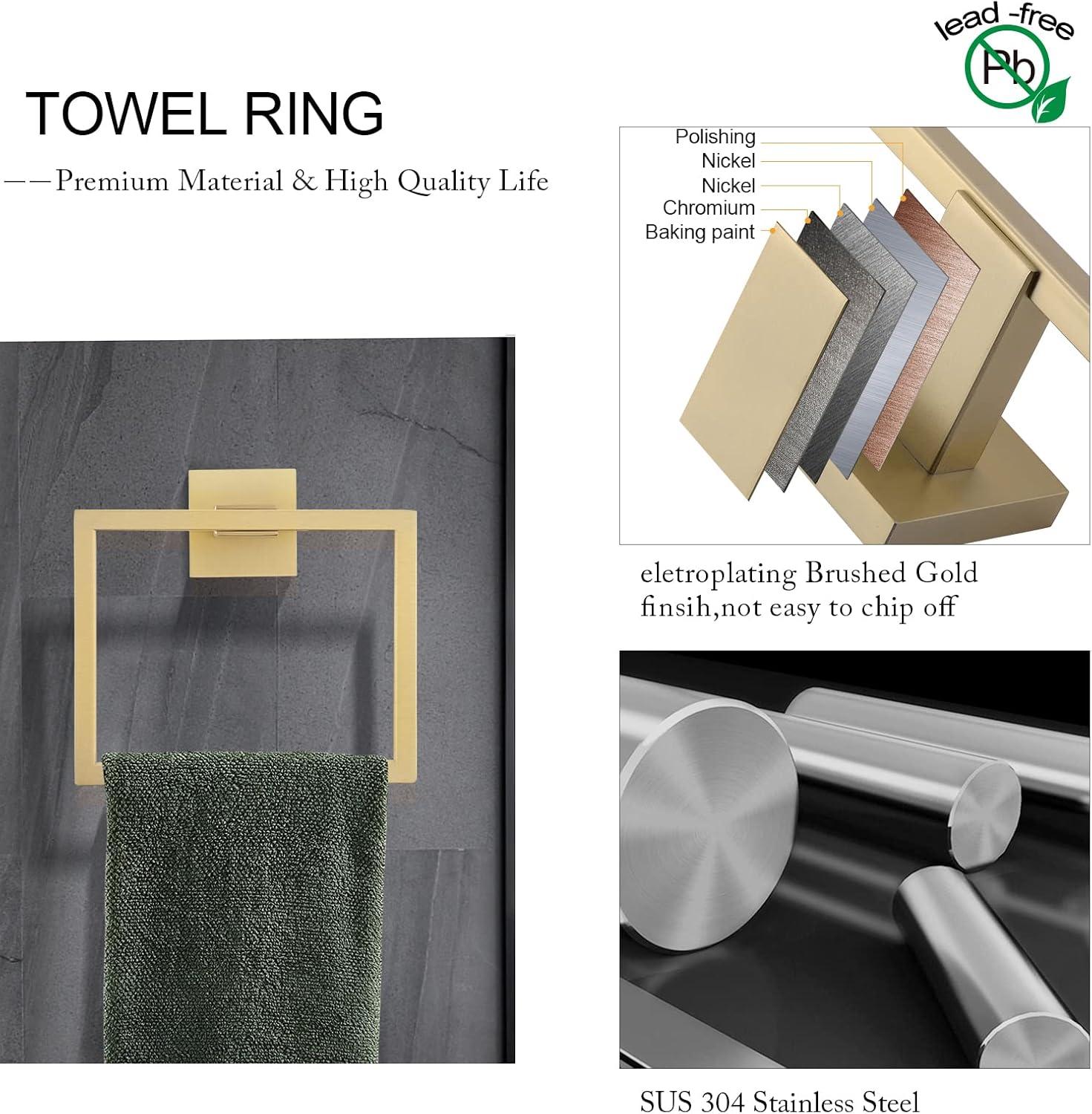 5-Piece Square Bathroom Towel Bar Set