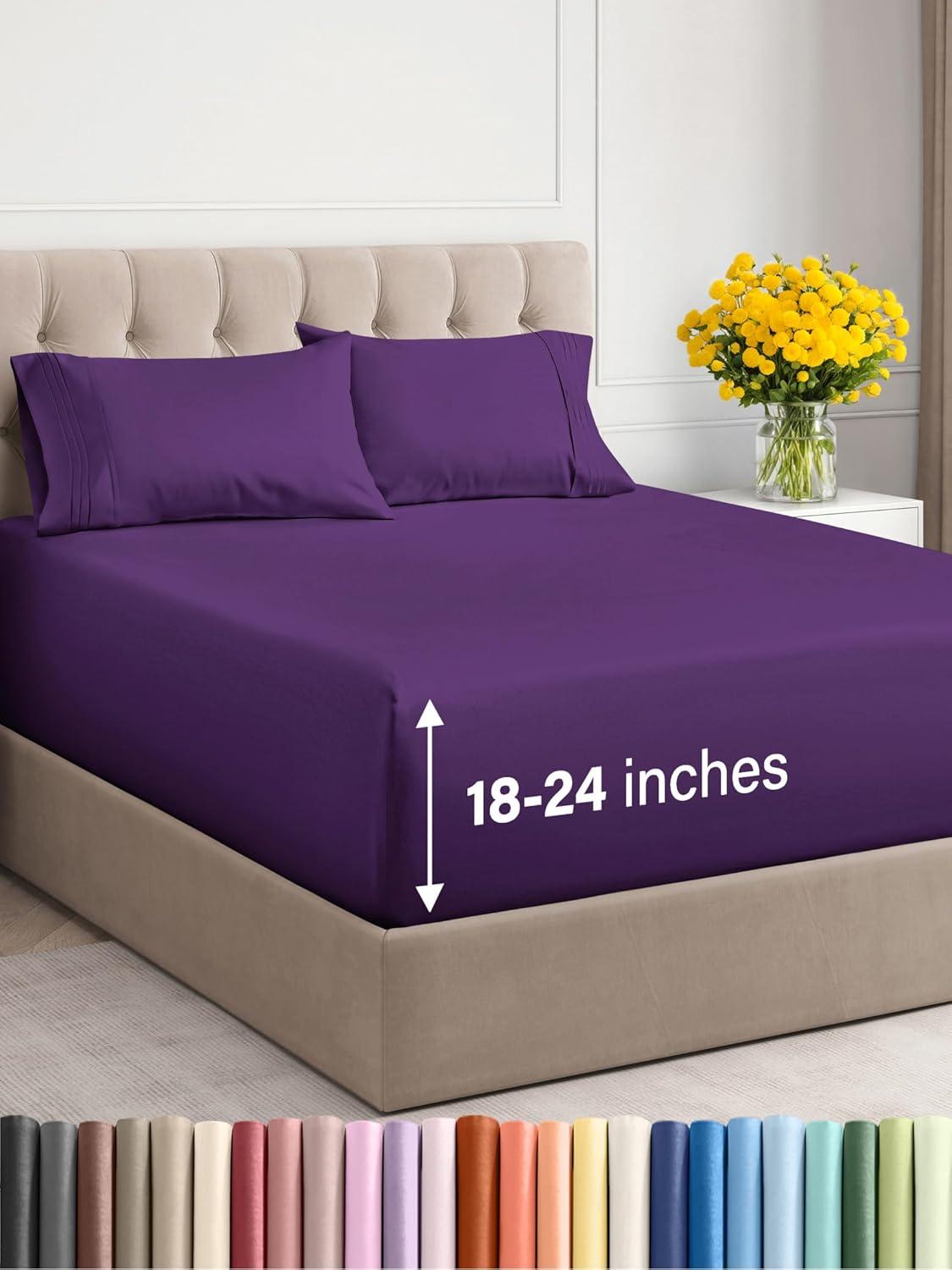 CGK Linens 6 Piece Extra Deep Pocket Ultra Soft & Cooling Sheet Set