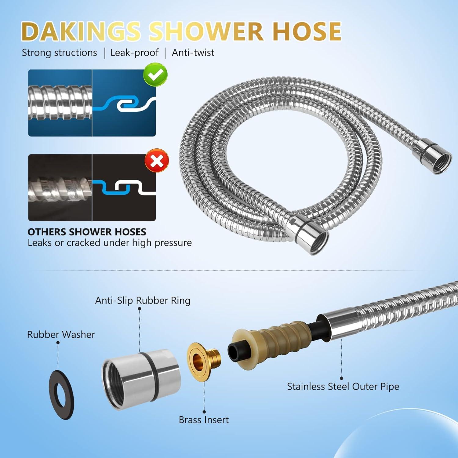 Chrome High Pressure Handheld Showerhead with 6 Spray Modes