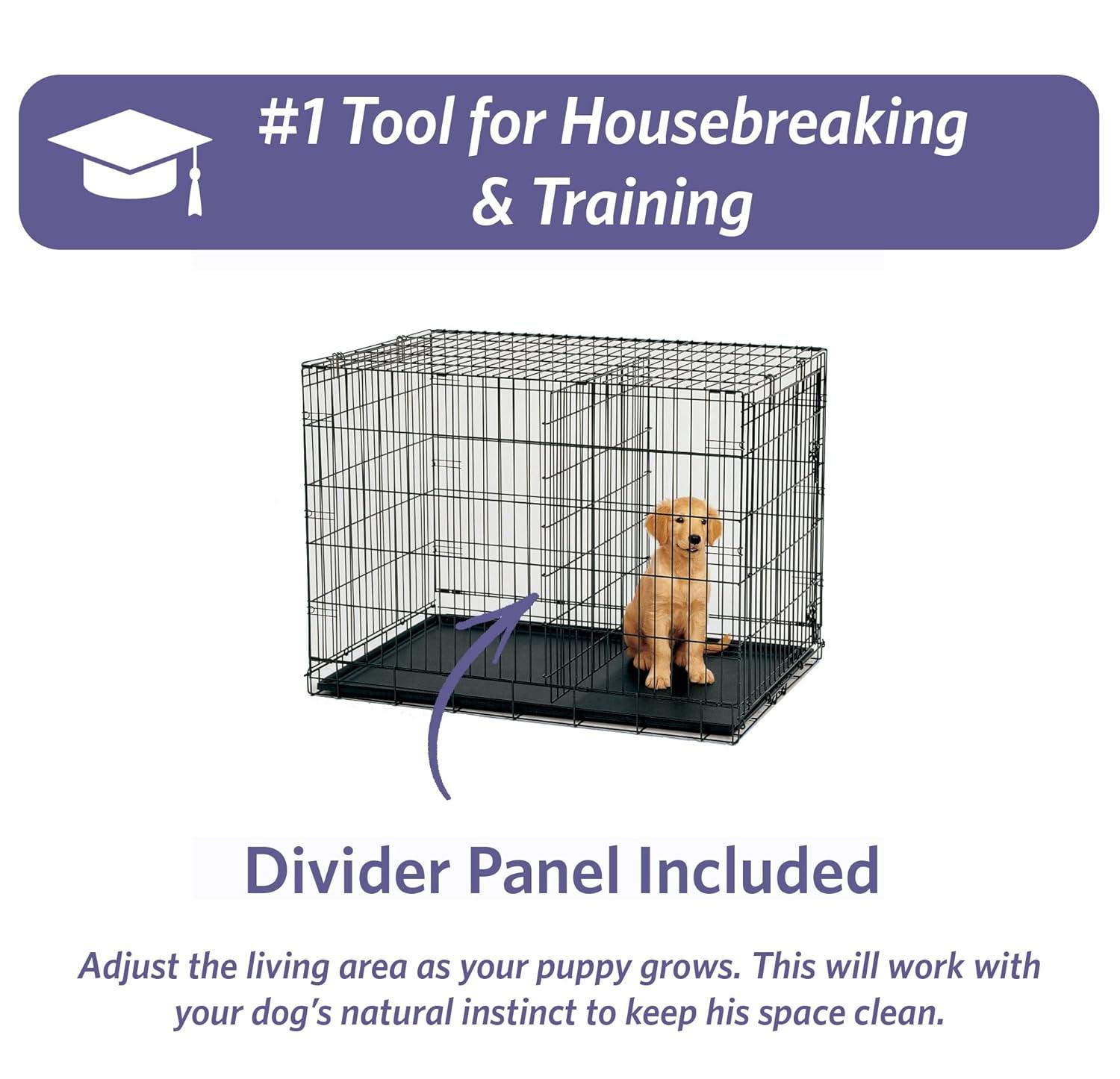 MidWest Homes for Pets Newly Enhanced Single Door iCrate Dog Crate Includes Divider Panel