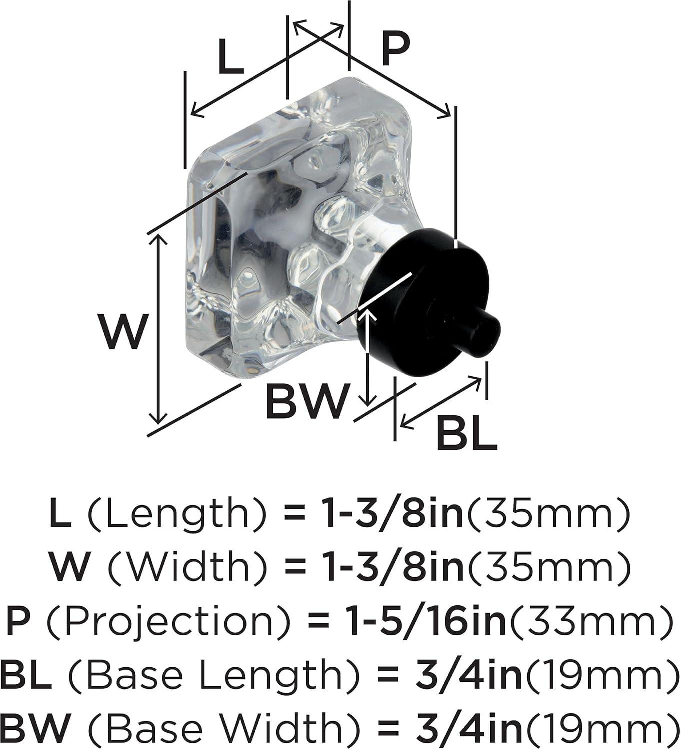 Glacio 1 3/8" Length Square Knob