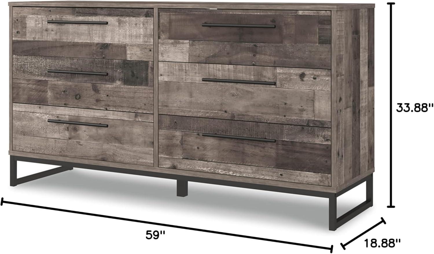 Signature Design by Ashley Casual Neilsville 6 Drawer Dresser, Multi Gray