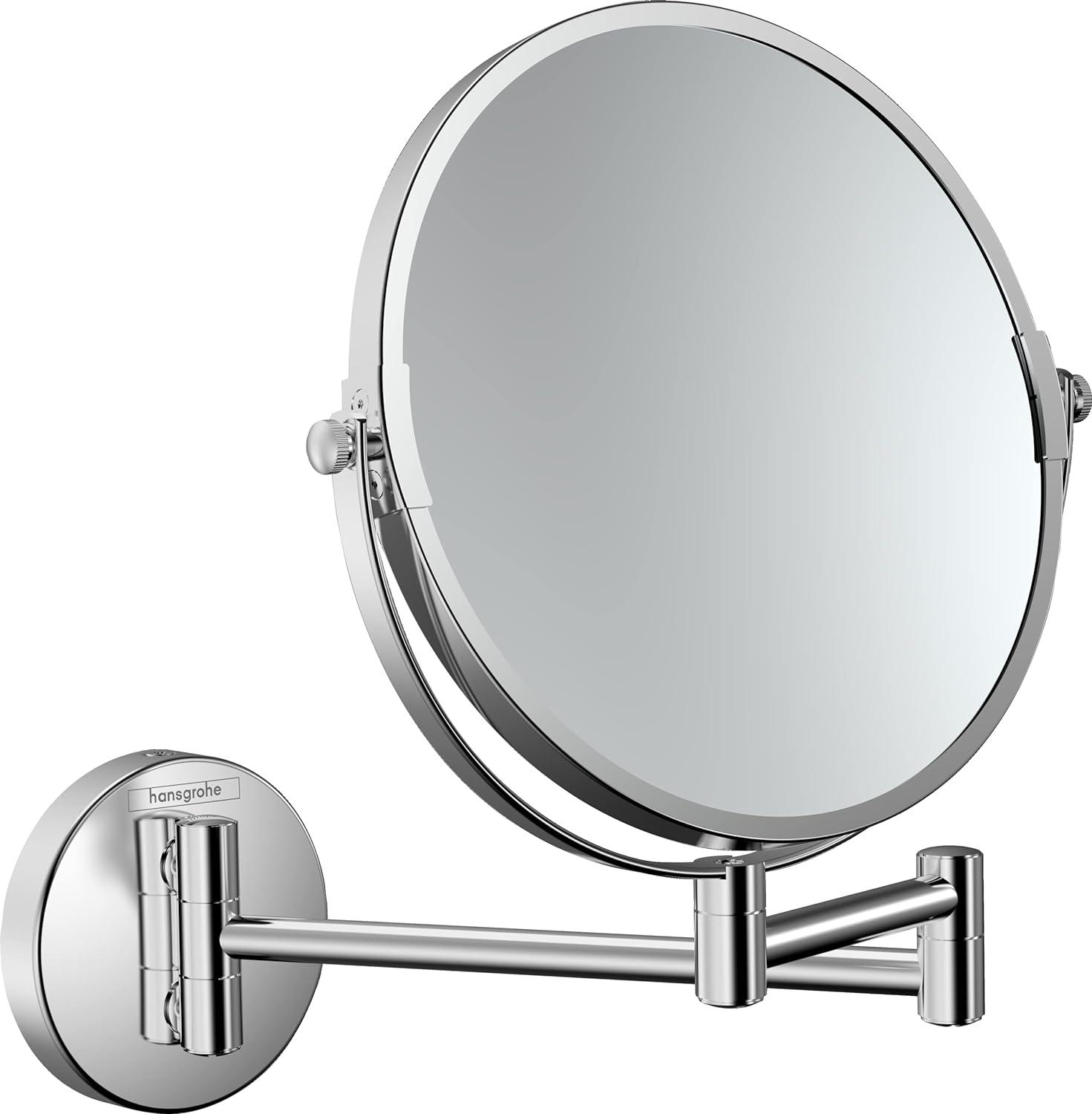 Elegant Chrome Wall-Mounted Shaving Mirror with 3x Magnification