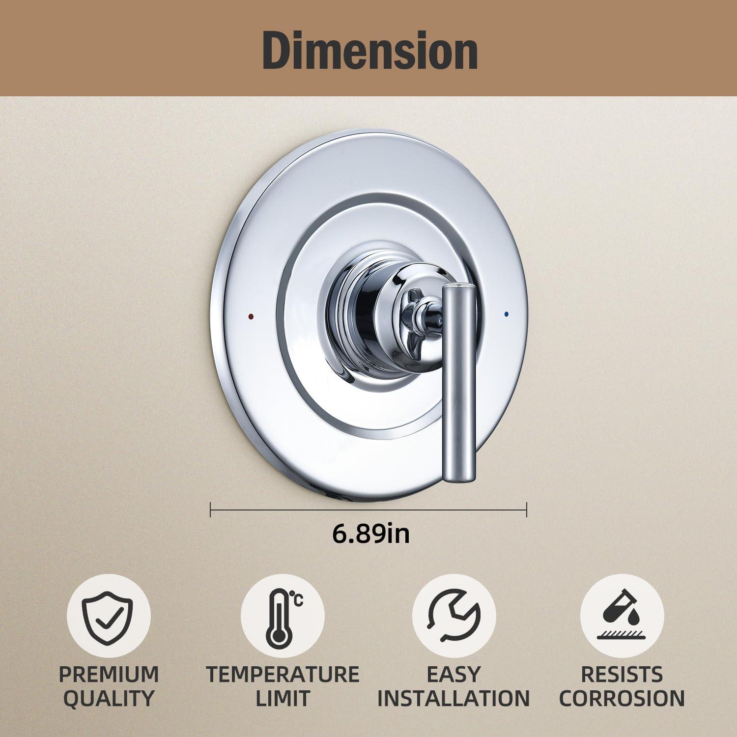 Gibson Pressure Balance Shower Faucet Trim with Lever Handle
