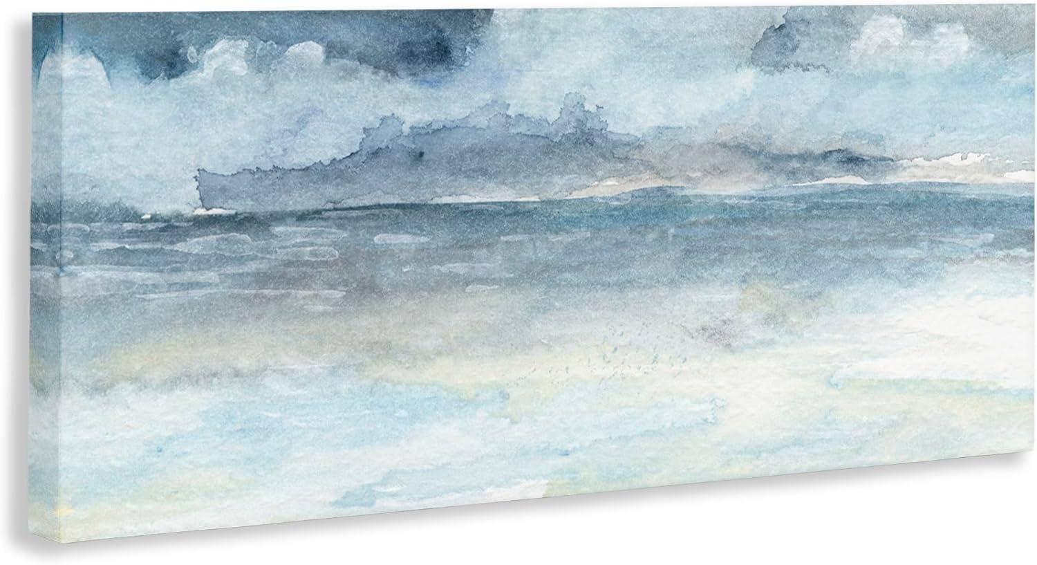 Stupell Industries Abstract Cloudy Ocean Waves Gallery Wrapped Canvas Wall Art