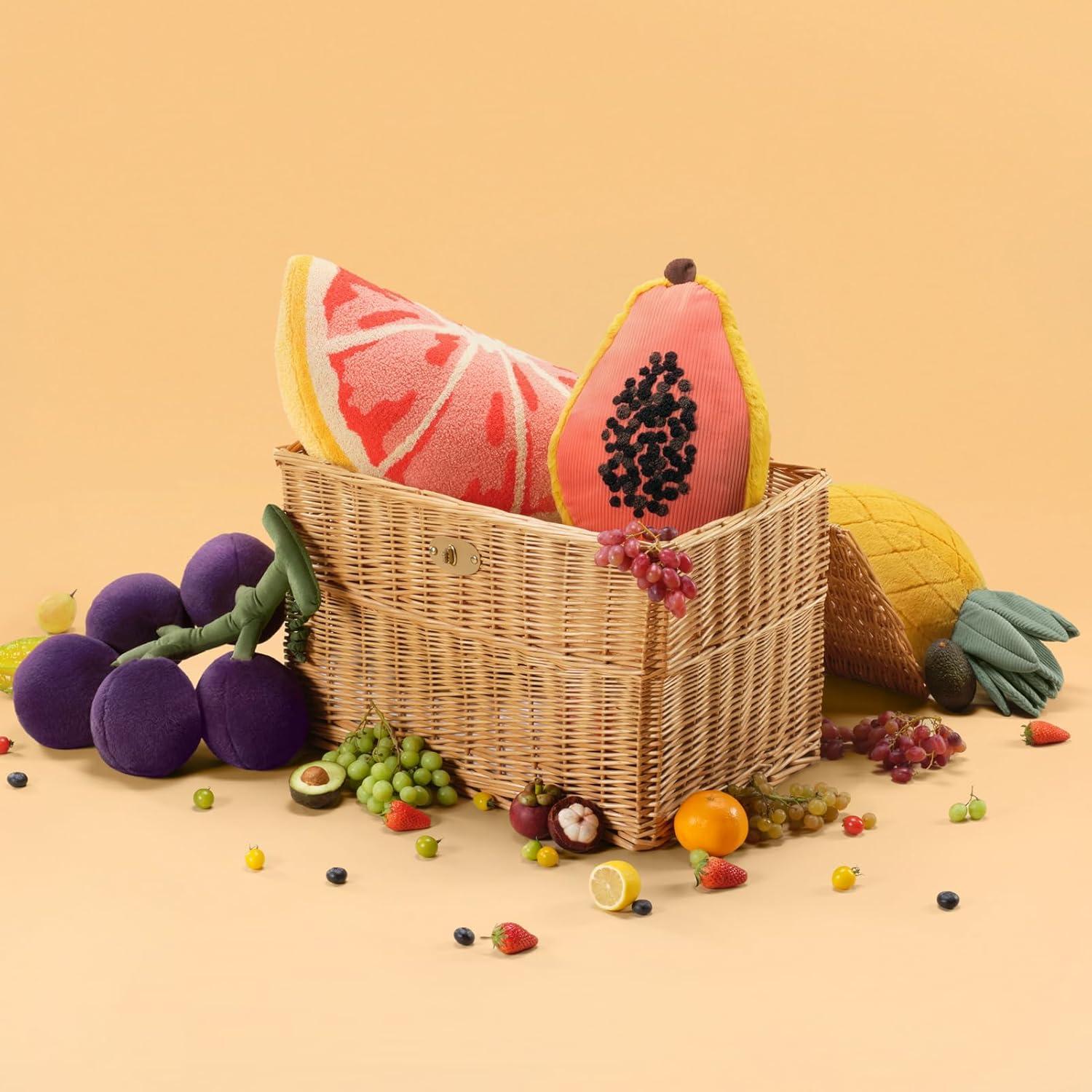 Phantoscope Fruit Shaped Pillows Series Lemon Shaped Throw Pillow, Fun Home Decor of Fruit Themed Shaped Cushions, Decorative Shaped Pillow for Couch Bed and Chair, Yellow, 10 x11.5 inches