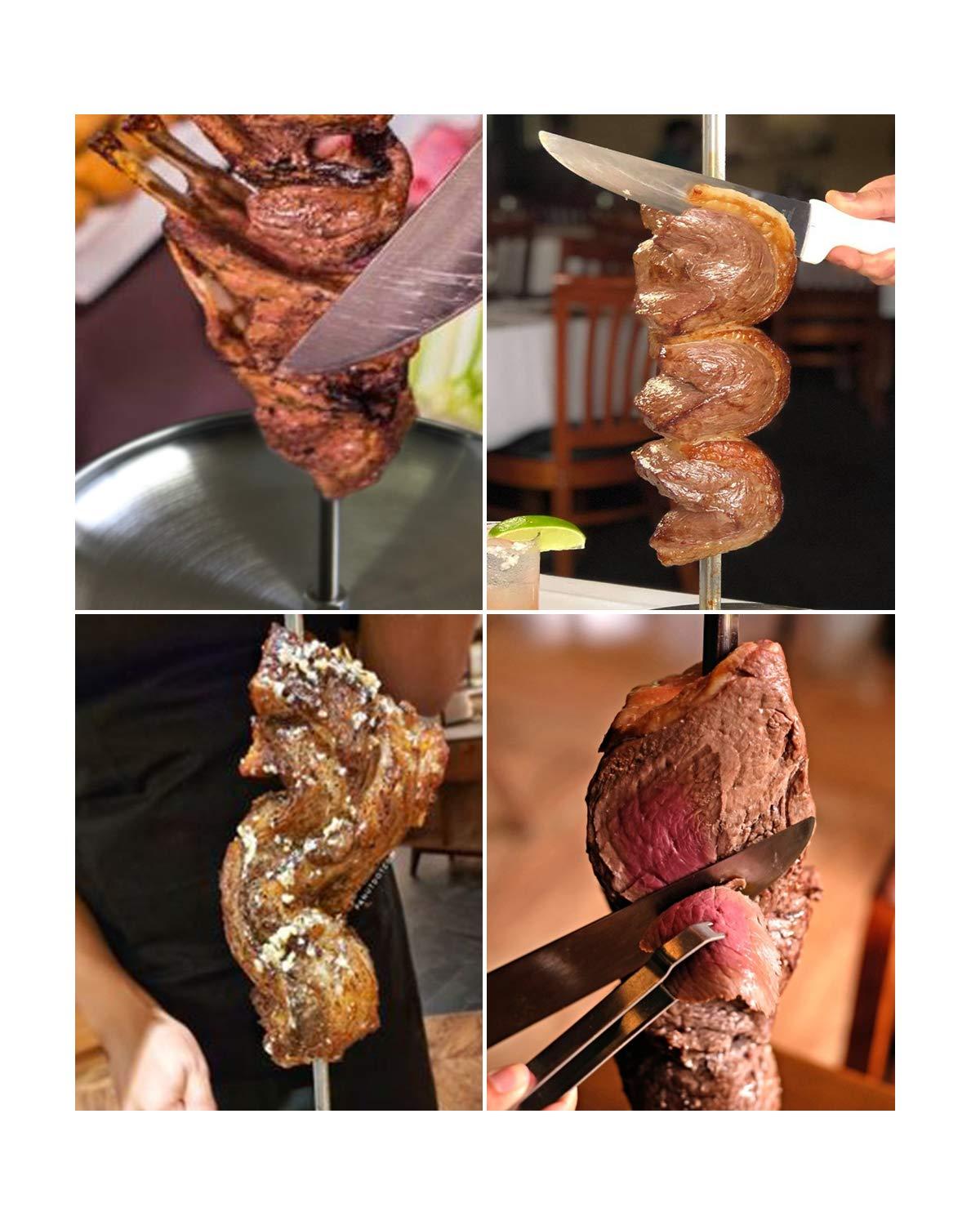 Ersvoioy Vertical Skewer Brazilian Barbecue Skewer Stand Stainless Steel Removable Grilling Meat Spit for Shawarma Kebabs Bbq Roasting Meat Steak Whole Chicken Sausage Deals of The Day Clearance