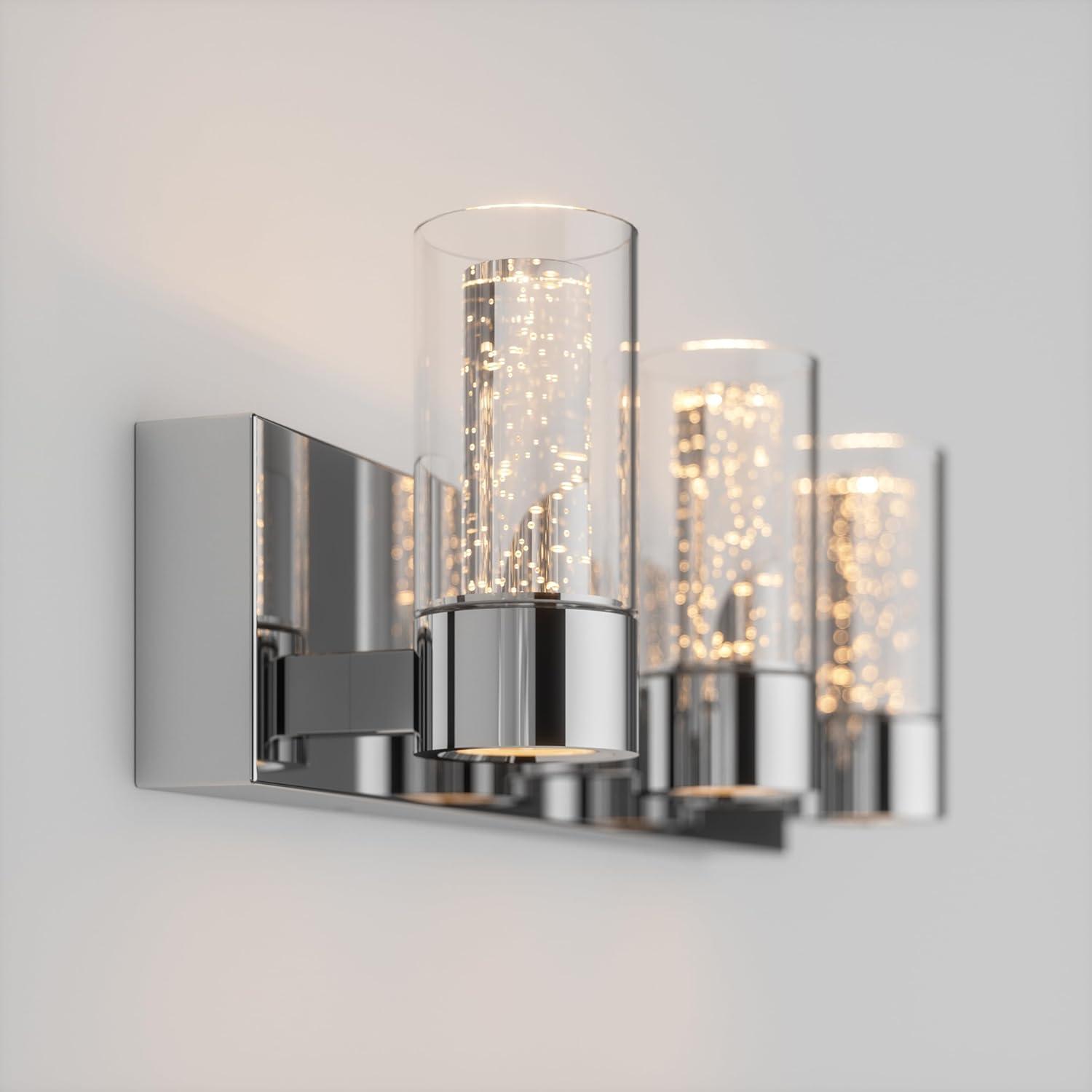 Essence Chrome LED Vanity Light with Bubble Glass